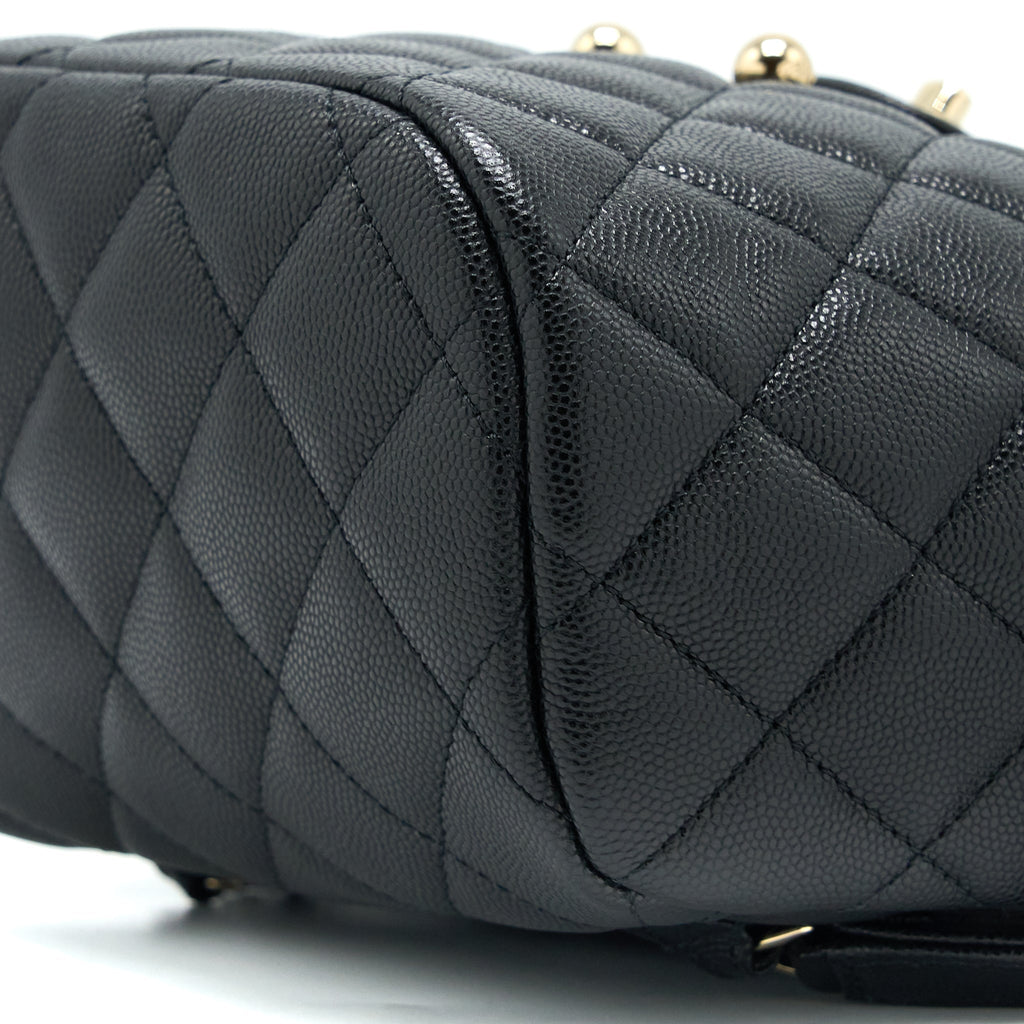 CHANEL 23S MINI FLAP BACKPACK CAVIAR BLACK LGHW (MICROCHIP)