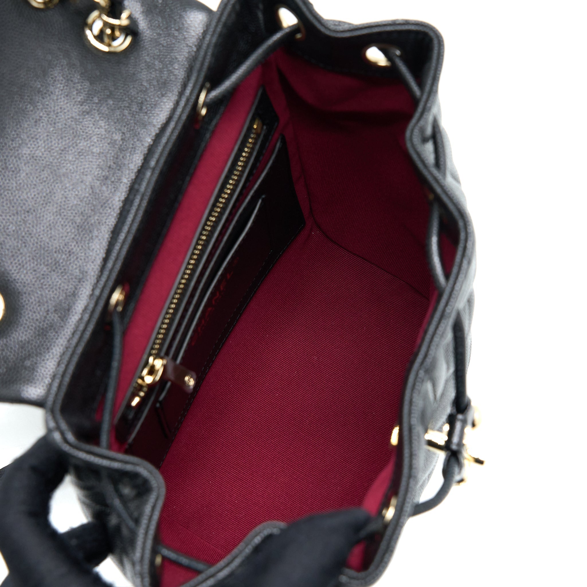 CHANEL 23S MINI FLAP BACKPACK CAVIAR BLACK LGHW (MICROCHIP)