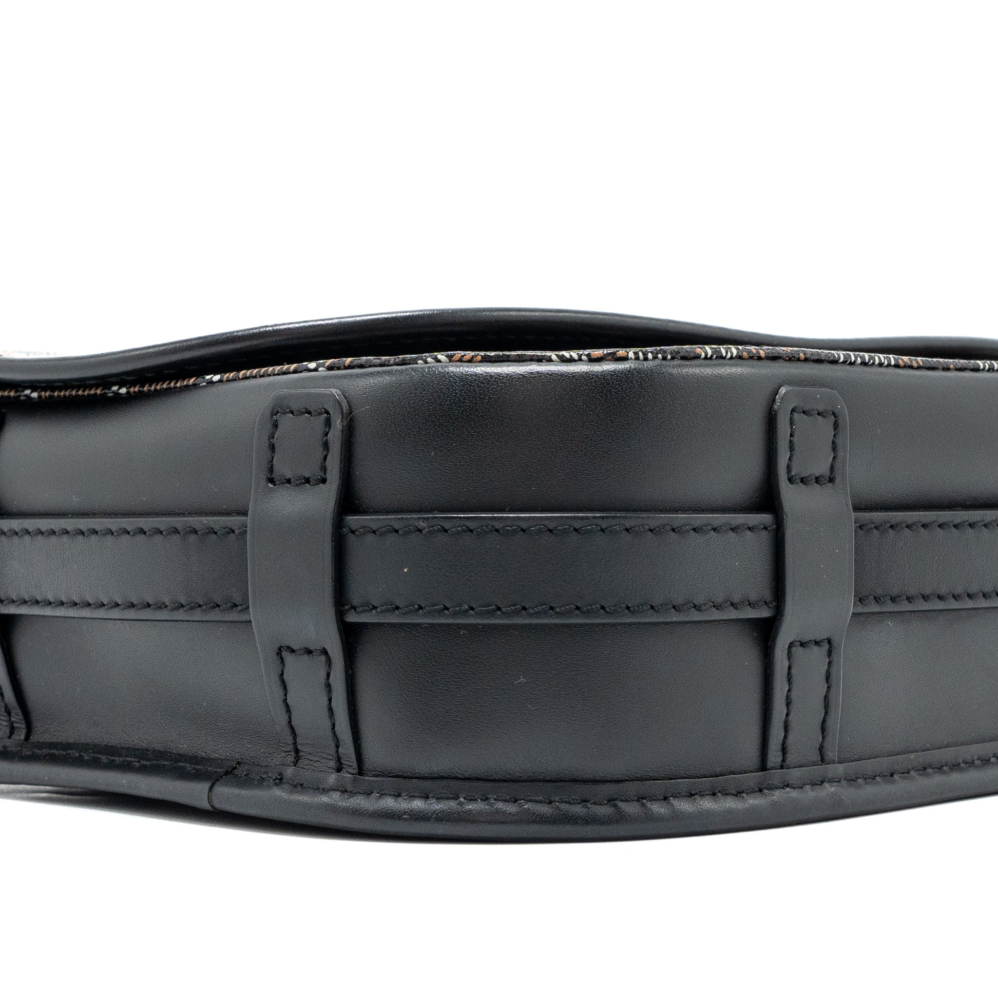 GOYARD BELVEDERE PM MESSENGER BAG GOYARDLINE CANVAS / CALFSKIN BLACK SHW