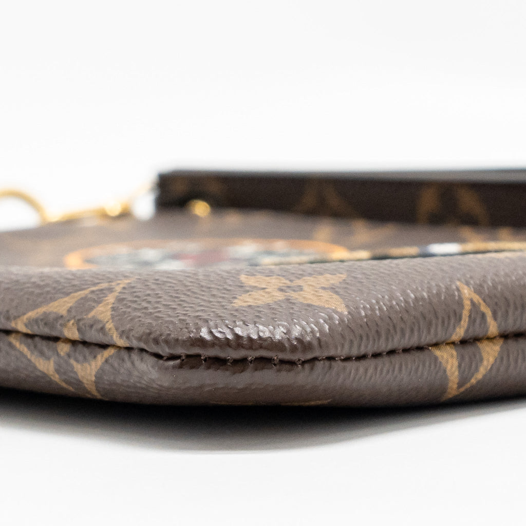 LOUIS VUITTON TRAVEL STICKERS CITY POUCH MONOGRAM CANVAS GHW