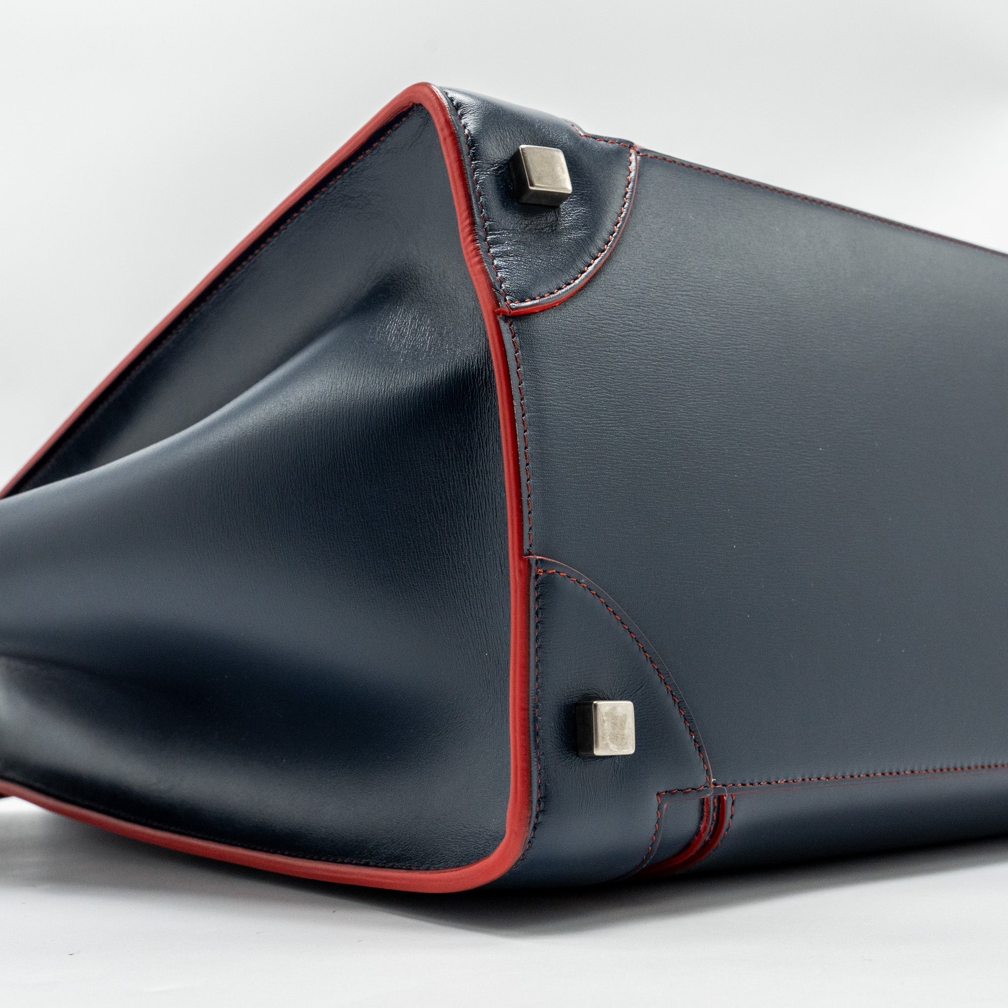 CELINE LUGGAGE TOTE BAG CALFSKIN BLUE/RED SHW