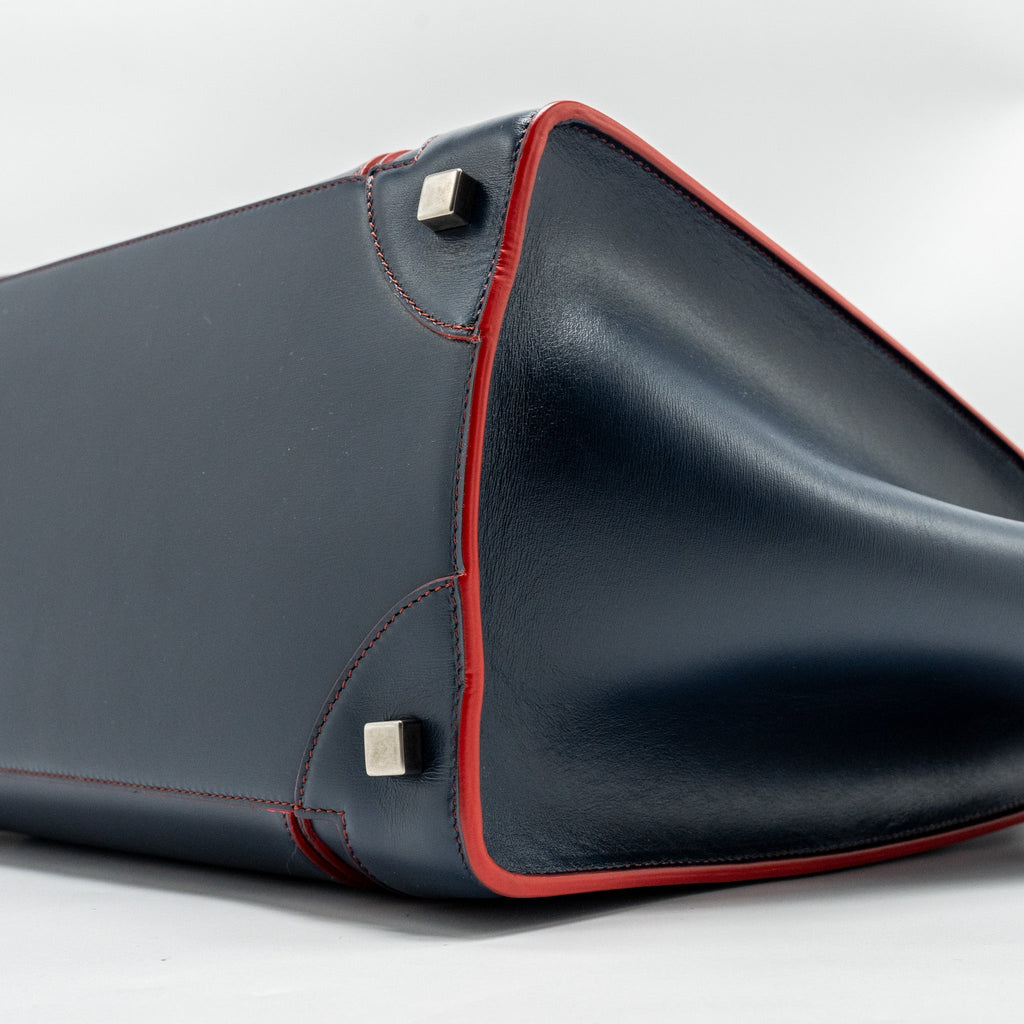 CELINE LUGGAGE TOTE BAG CALFSKIN BLUE/RED SHW
