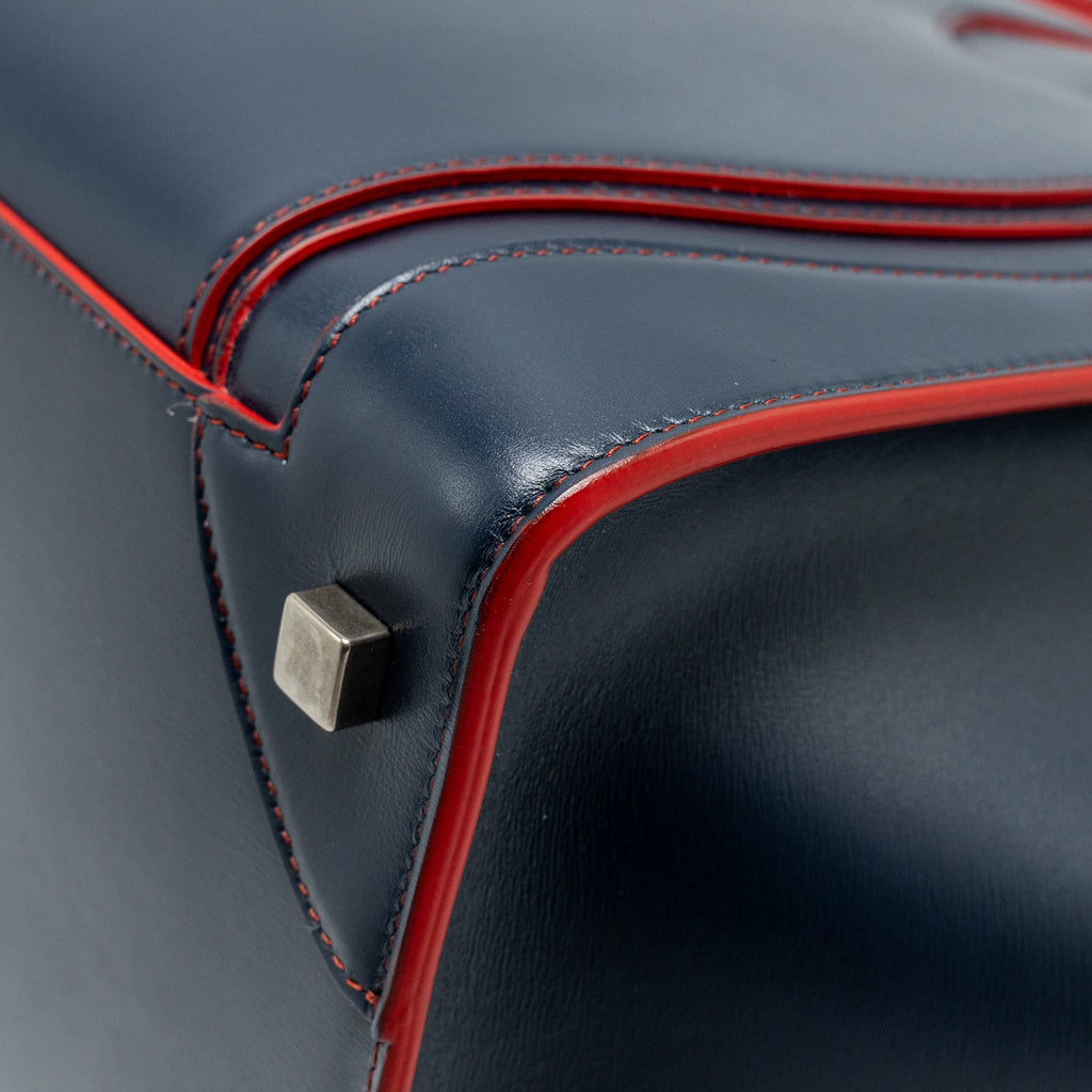 CELINE LUGGAGE TOTE BAG CALFSKIN BLUE/RED SHW
