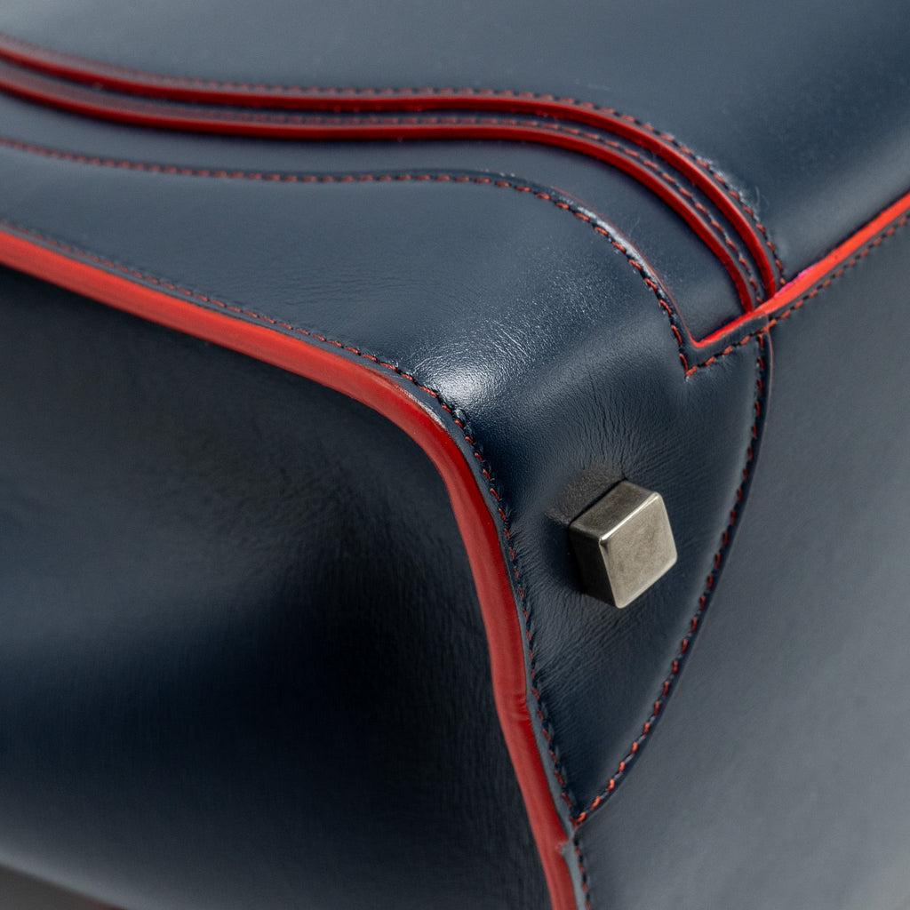 CELINE LUGGAGE TOTE BAG CALFSKIN BLUE/RED SHW