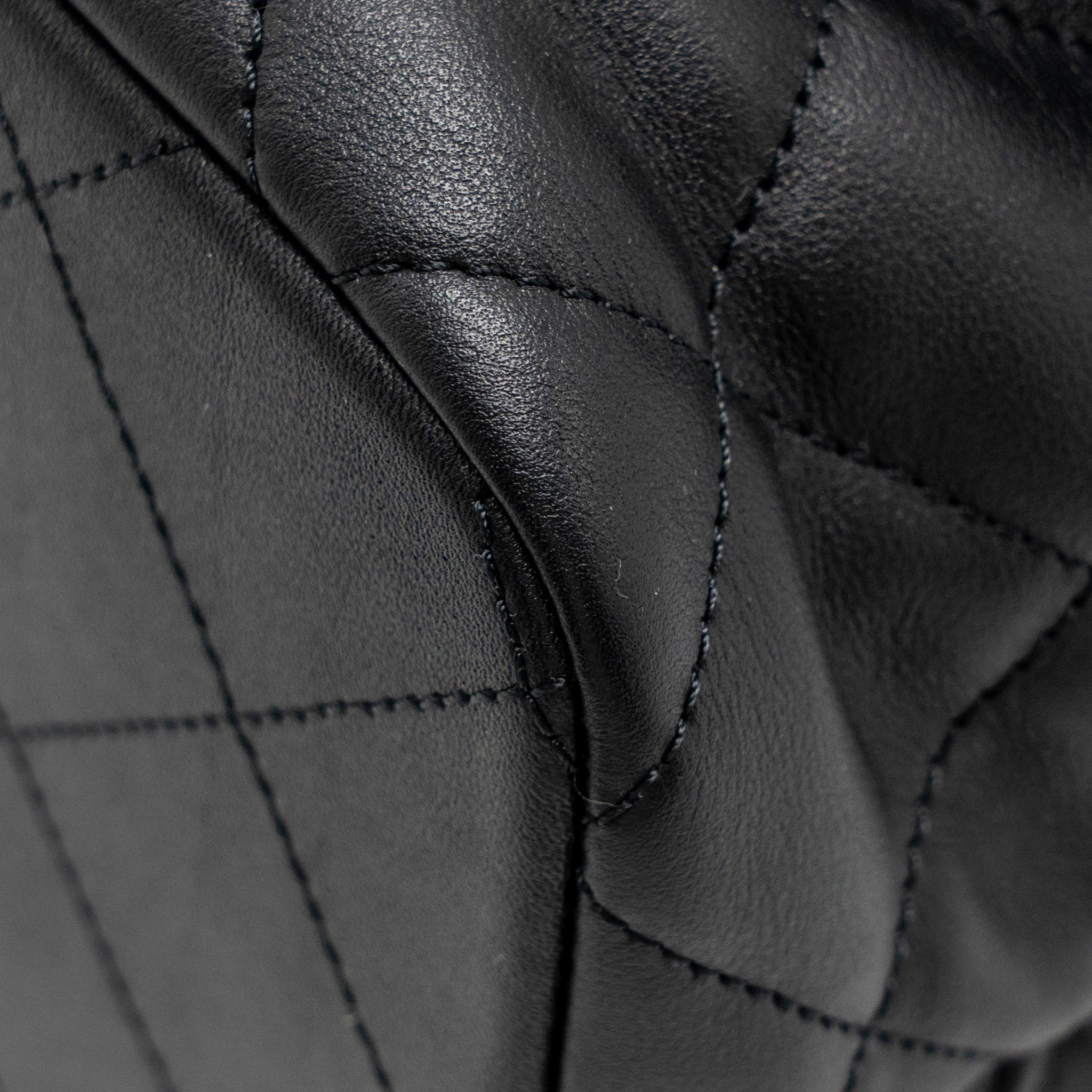 CHANEL DRAWSTRING TWO POCKETS BACKPACK CALFSKIN BLACK LGHW (MICROCHIP)