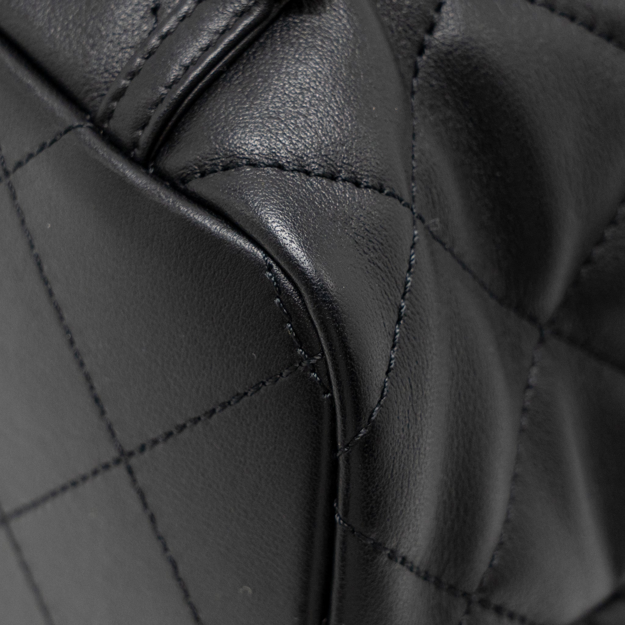 CHANEL DRAWSTRING TWO POCKETS BACKPACK CALFSKIN BLACK LGHW (MICROCHIP)
