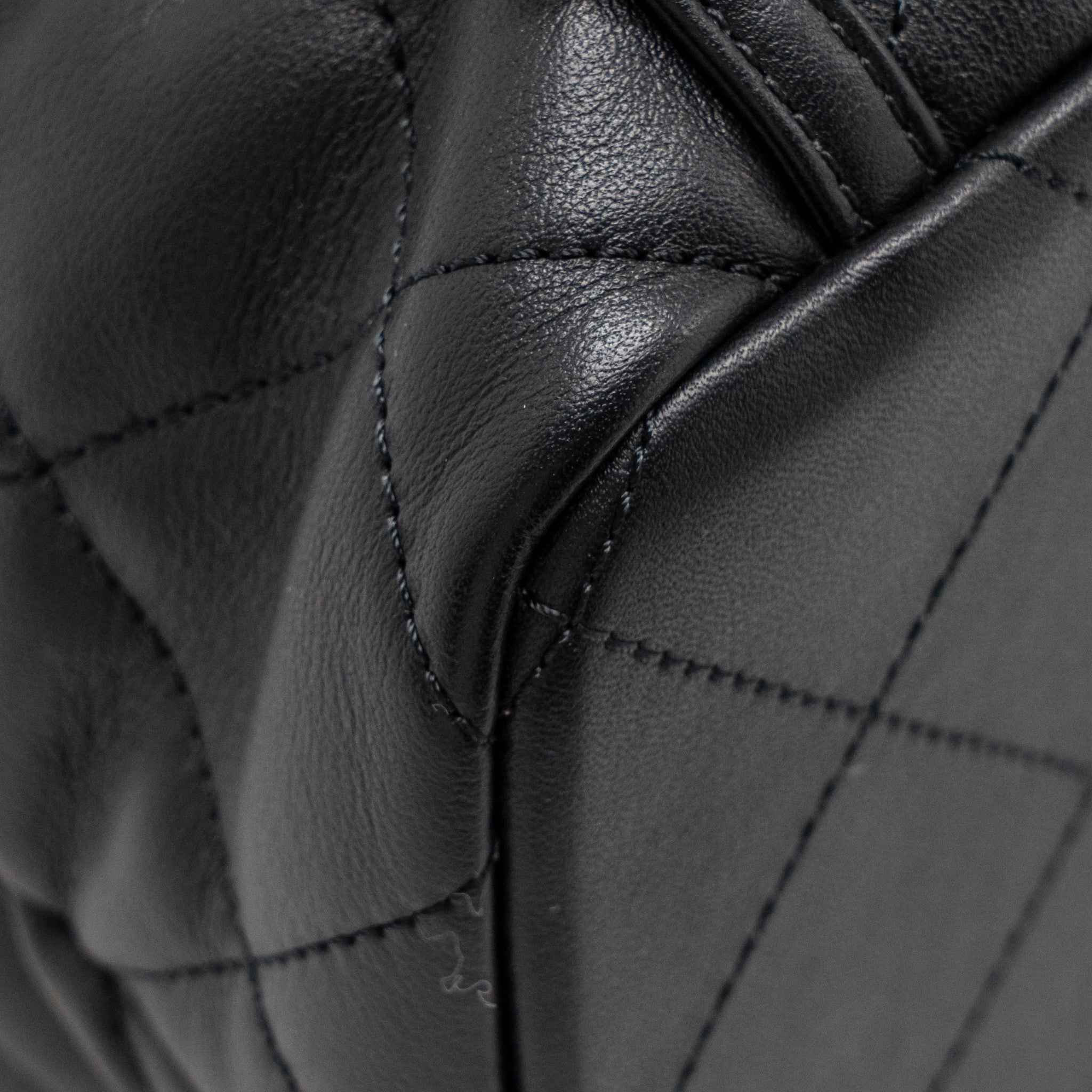 CHANEL DRAWSTRING TWO POCKETS BACKPACK CALFSKIN BLACK LGHW (MICROCHIP)