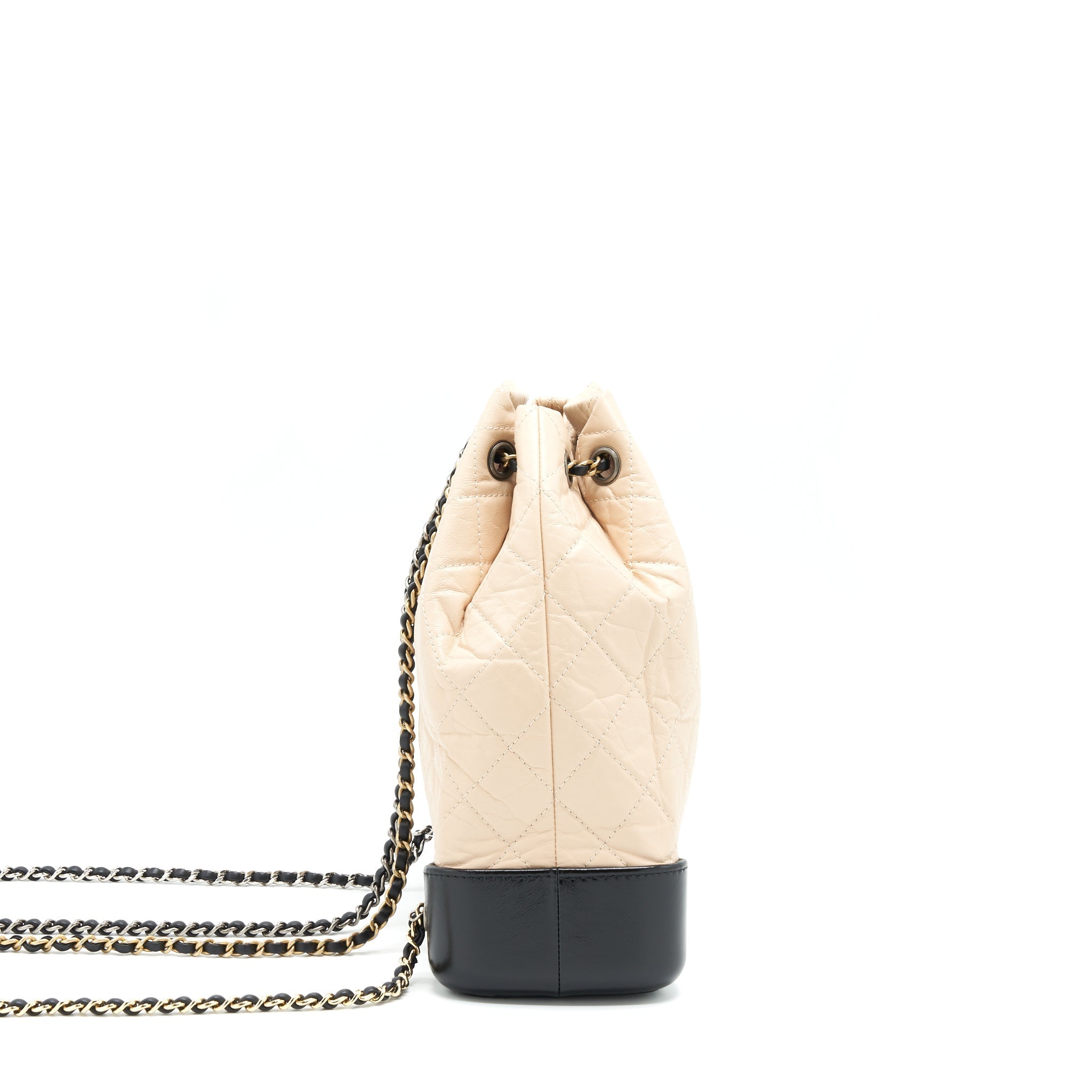 CHANEL GABRIELLE BACKPACK BEIGE/ BLACK DOUBLE COLOUR HARDWARE