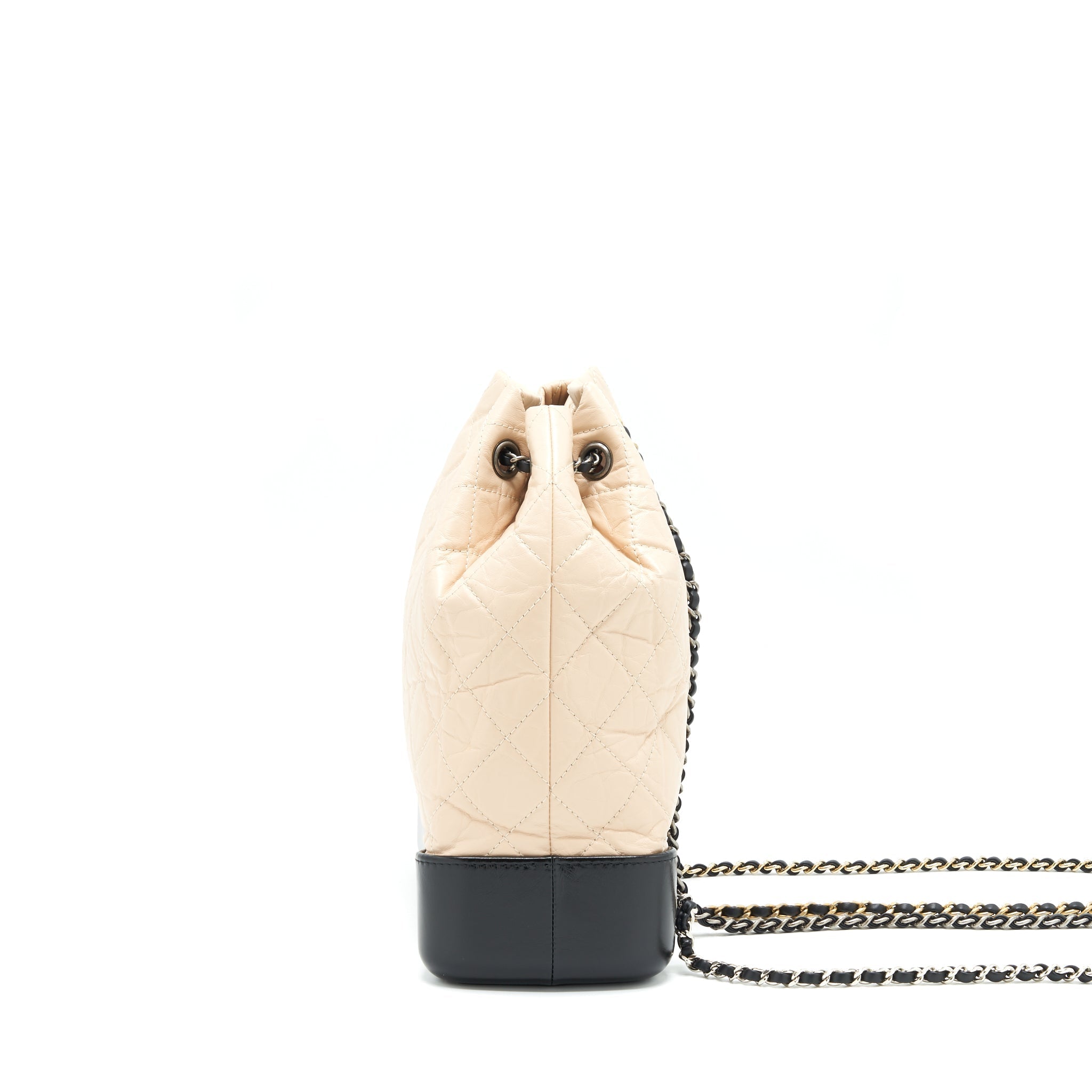 CHANEL GABRIELLE BACKPACK BEIGE/ BLACK DOUBLE COLOUR HARDWARE