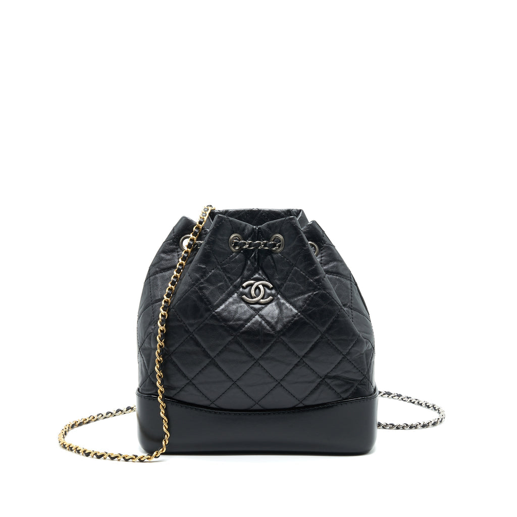 CHANEL SMALL GABRIELLE BACKPACK BLACK DOUBLE COLOUR HARDWARE