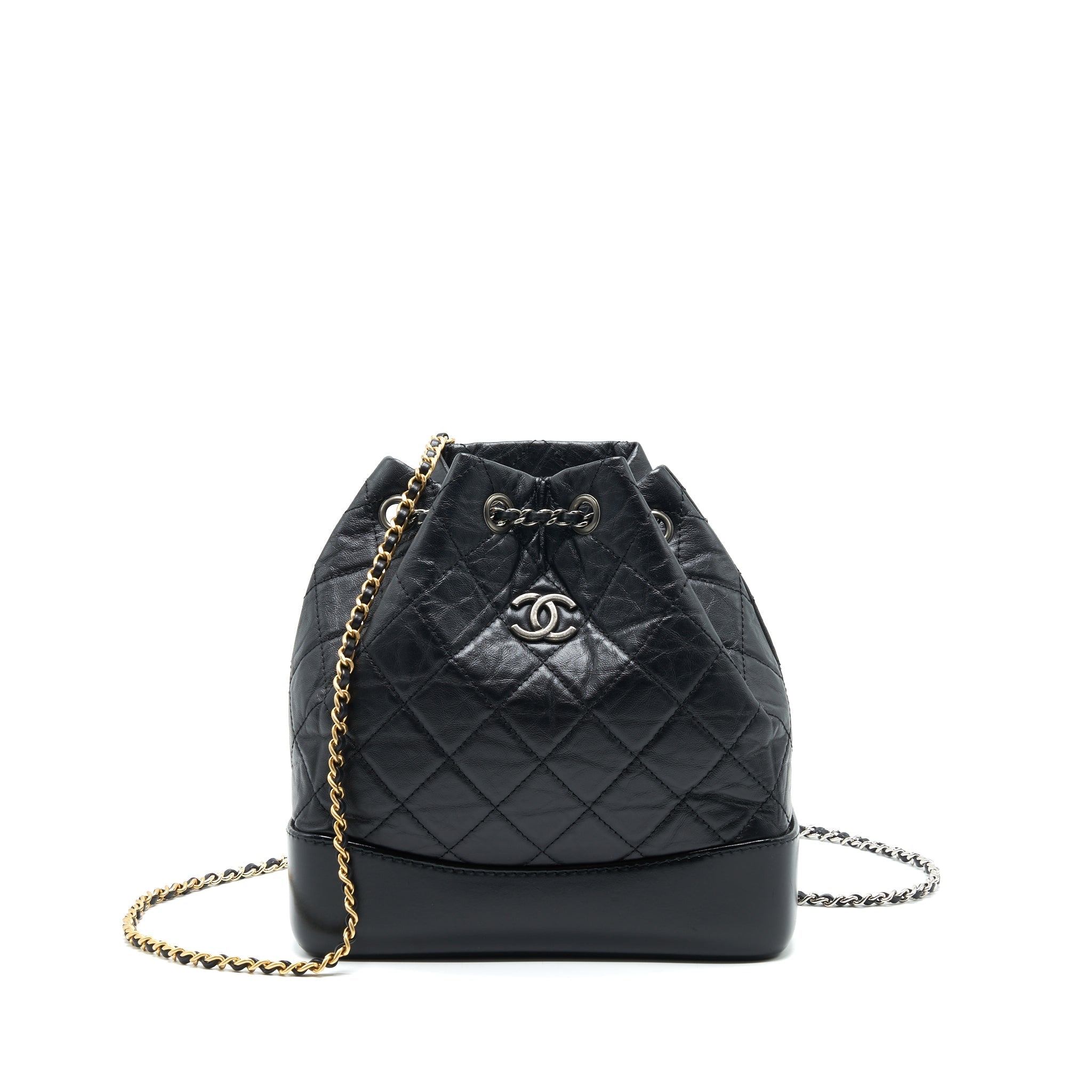 CHANEL SMALL GABRIELLE BACKPACK BLACK DOUBLE COLOUR HARDWARE