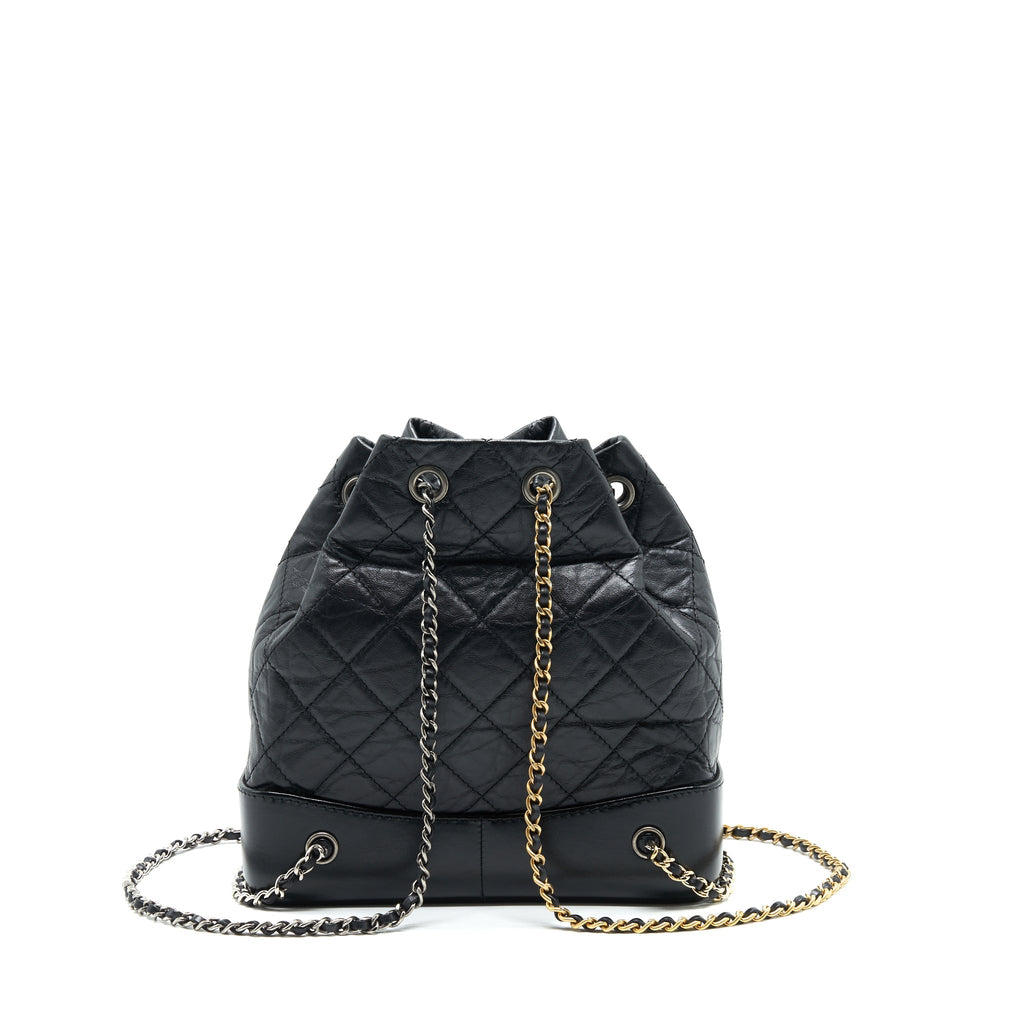 CHANEL SMALL GABRIELLE BACKPACK BLACK DOUBLE COLOUR HARDWARE