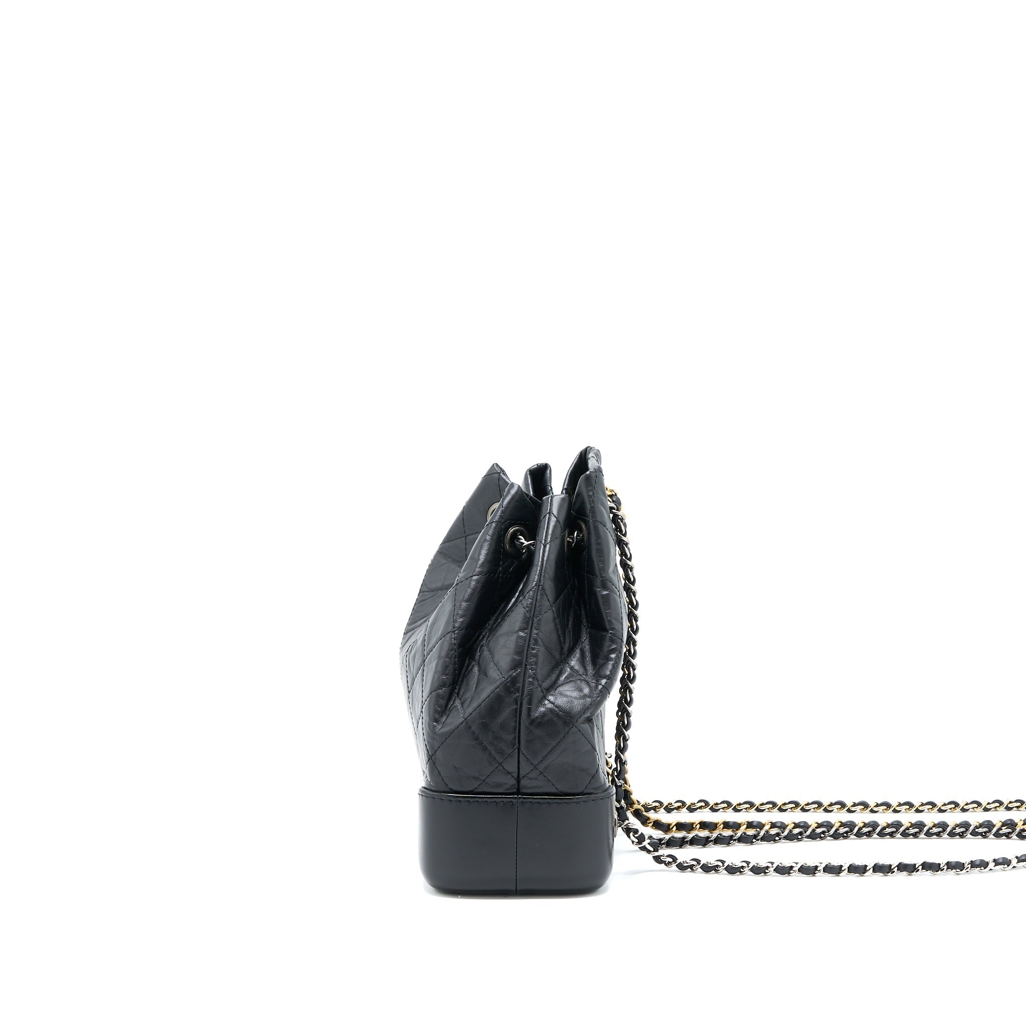 CHANEL SMALL GABRIELLE BACKPACK AGED CALFSKIN BLACK MULTICOLOUR HARDWARE