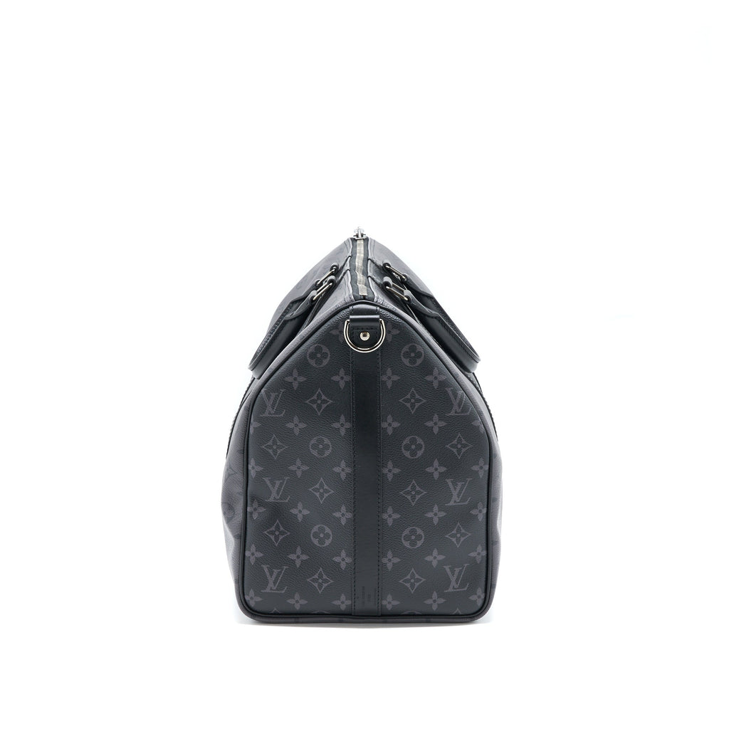 LOUIS VUITTON KEEPALL BANDOULIERE 50 MONOGRAM ECLIPSE CANVAS BLACK/GREY BLACK HARDWARE (NEW VERSION)