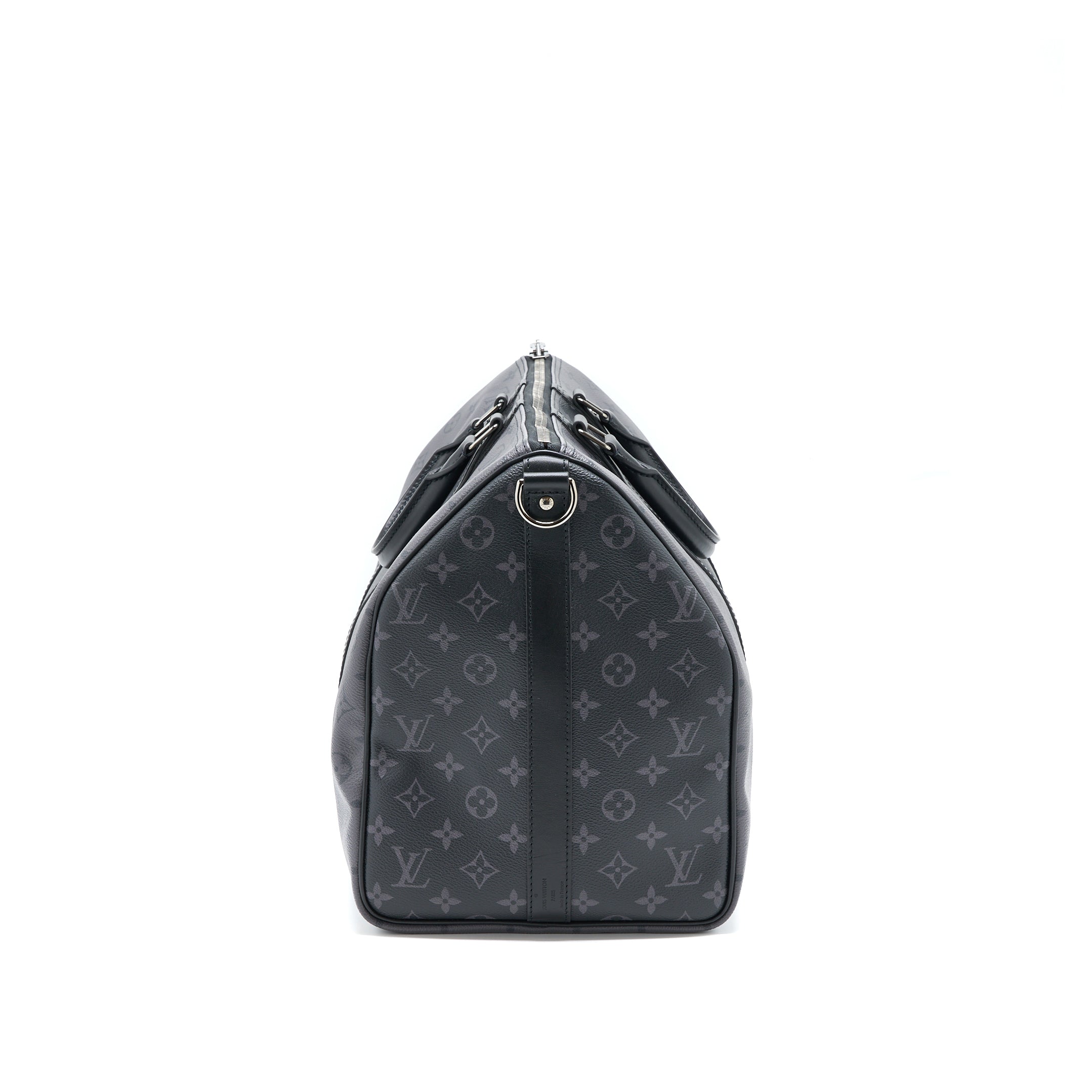 LOUIS VUITTON KEEPALL BANDOULIERE 50 MONOGRAM ECLIPSE CANVAS BLACK/GREY BLACK HARDWARE (NEW VERSION)