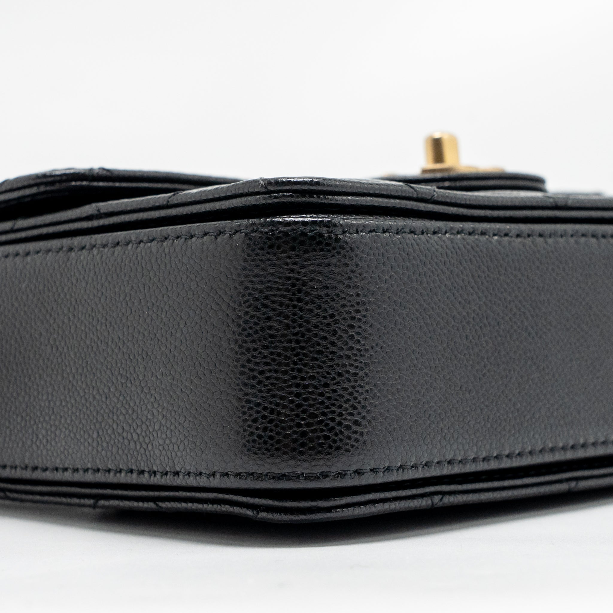 CHANEL 24K TOP HANDLE MESSENGER BAG WITH REMOVABLE CHAIN CAVIAR BLACK GHW(MICROCHIP)