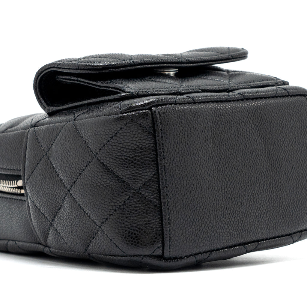 CHANEL 24C MINI BACKPACK/CROSSBODY BAG CAVIAR BLACK SHW(MICROCHIP)