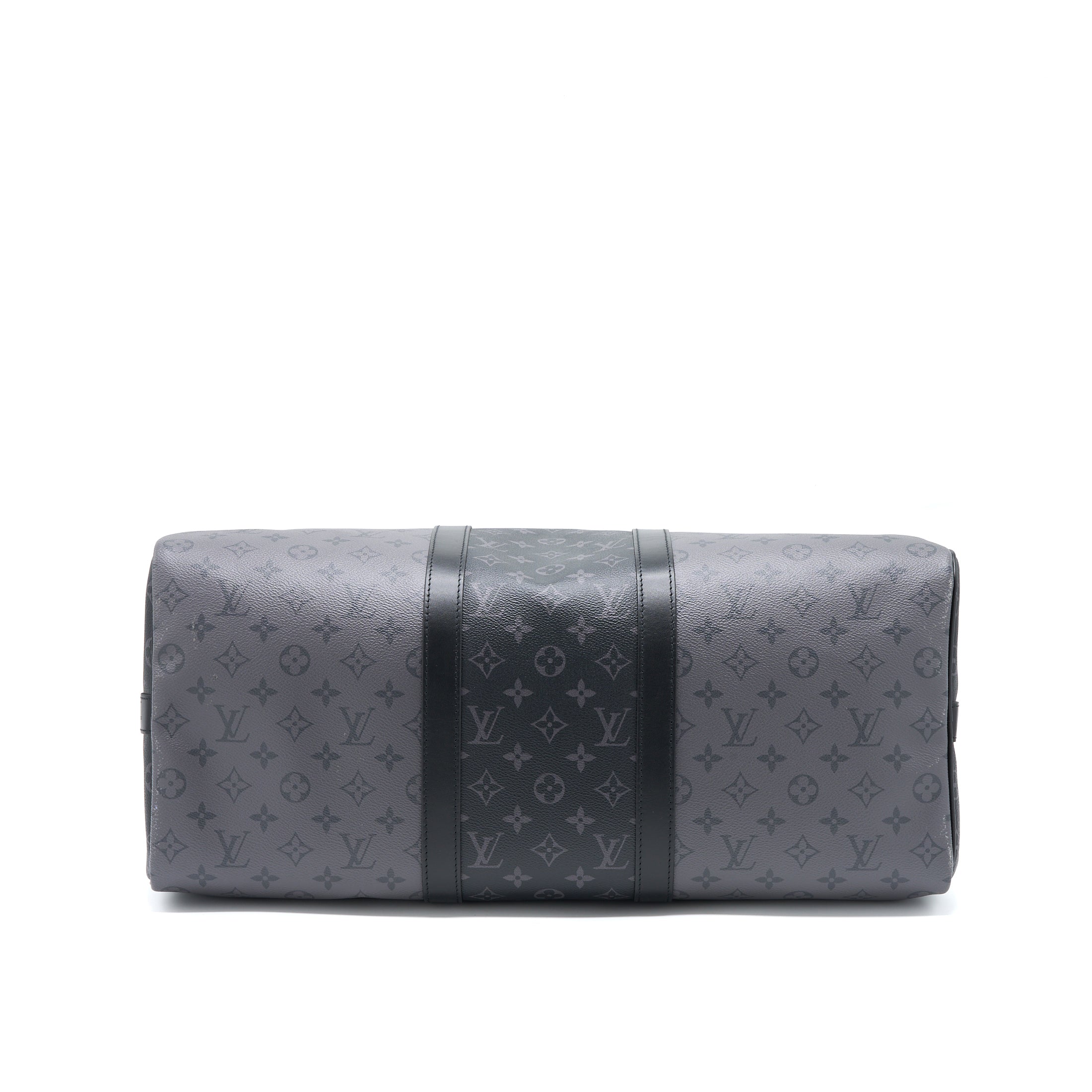 LOUIS VUITTON KEEPALL BANDOULIERE 50 MONOGRAM ECLIPSE CANVAS BLACK/GREY BLACK HARDWARE (NEW VERSION)