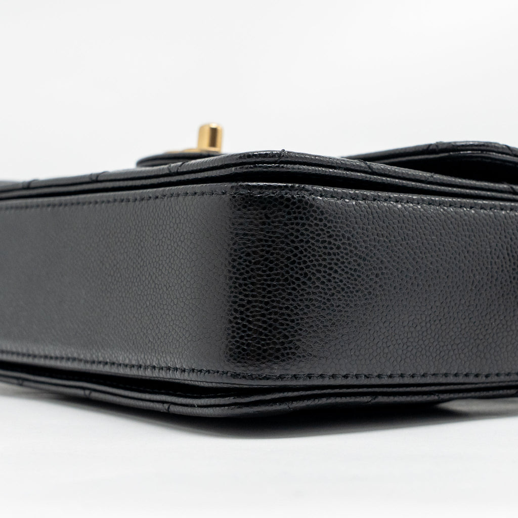 CHANEL 24K TOP HANDLE MESSENGER BAG WITH REMOVABLE CHAIN CAVIAR BLACK GHW(MICROCHIP)