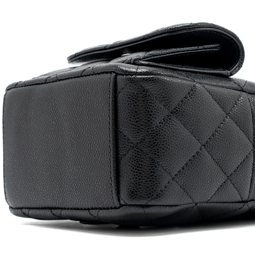 CHANEL 24C MINI BACKPACK/CROSSBODY BAG CAVIAR BLACK SHW(MICROCHIP)