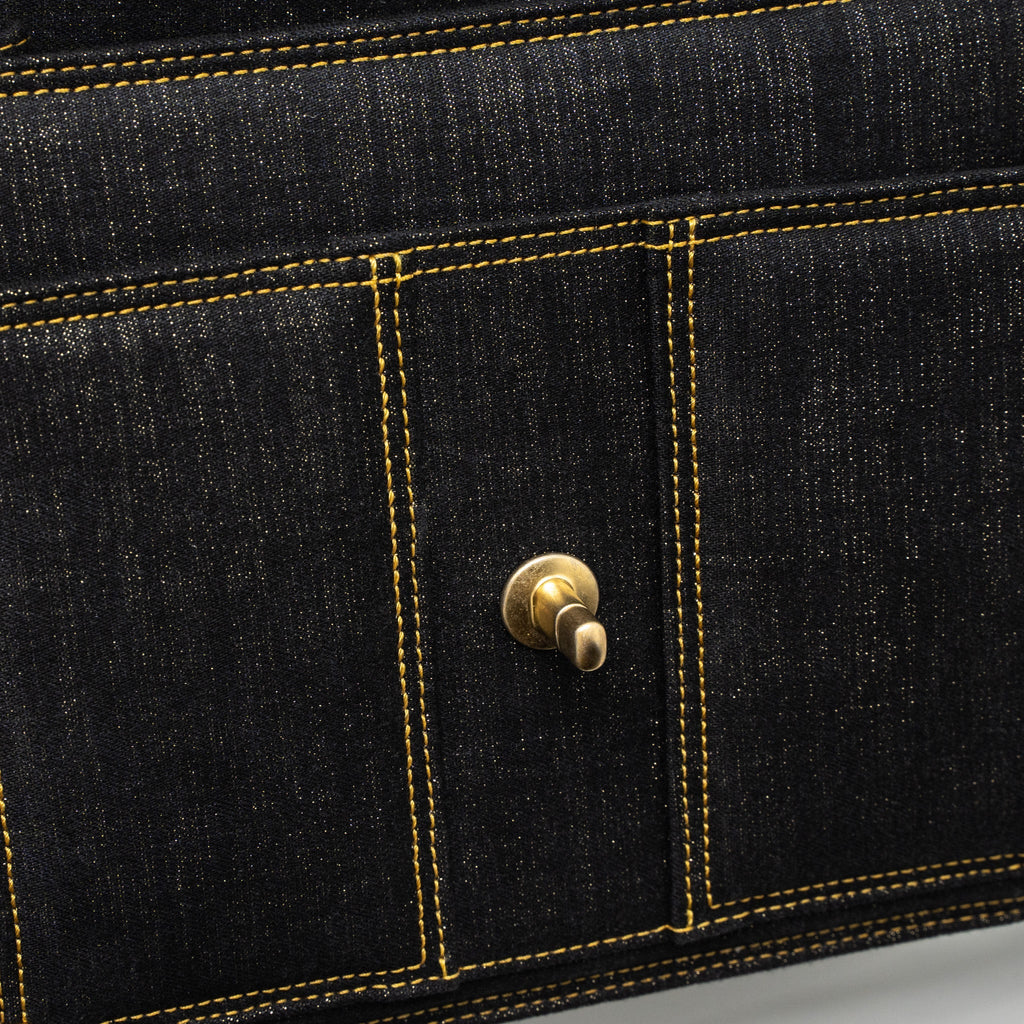 CHANEL 23S FLAP BACKPACK DENIM DARK BLUE BRUSHED GHW (MICROCHIP)