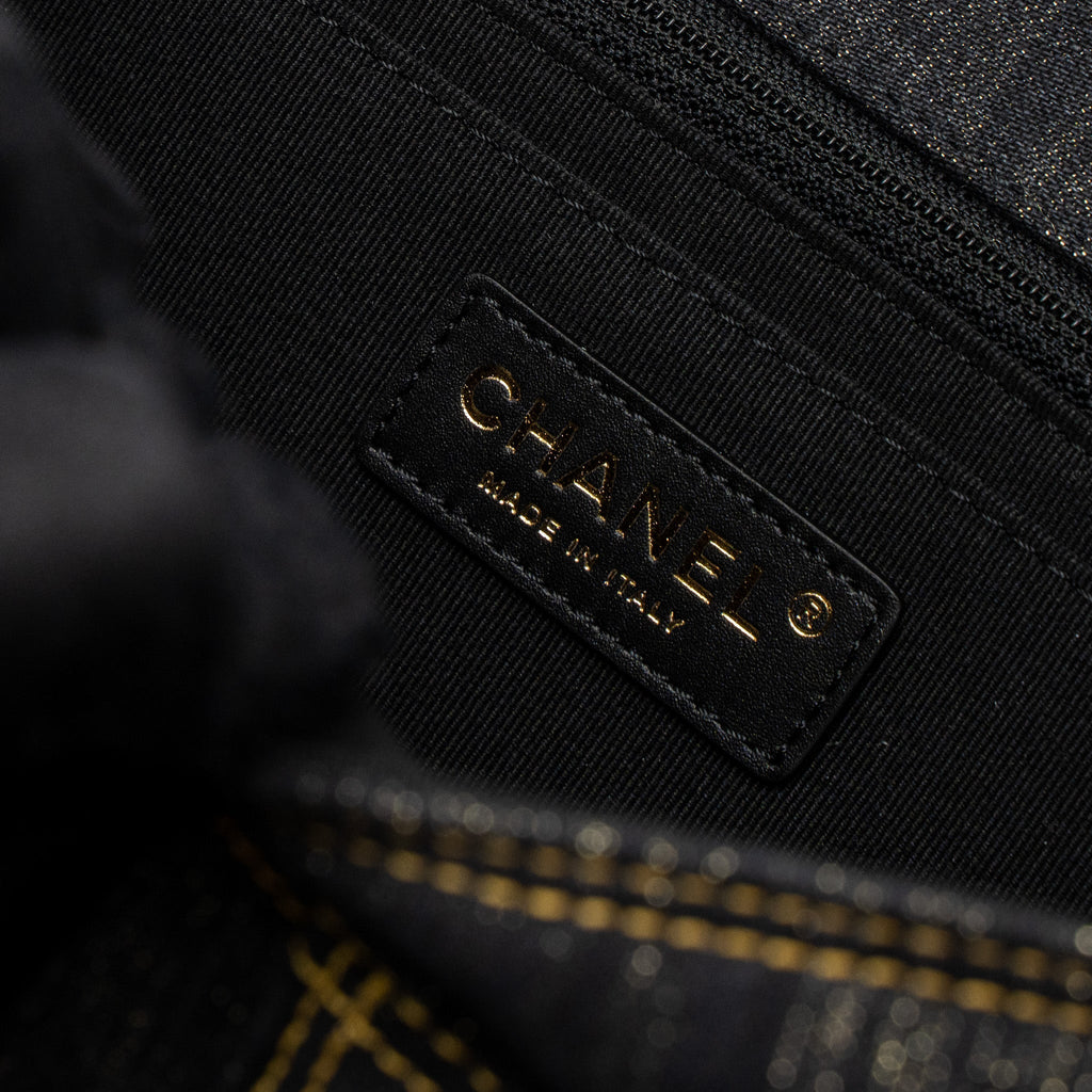 CHANEL 23S FLAP BACKPACK DENIM DARK BLUE BRUSHED GHW (MICROCHIP)