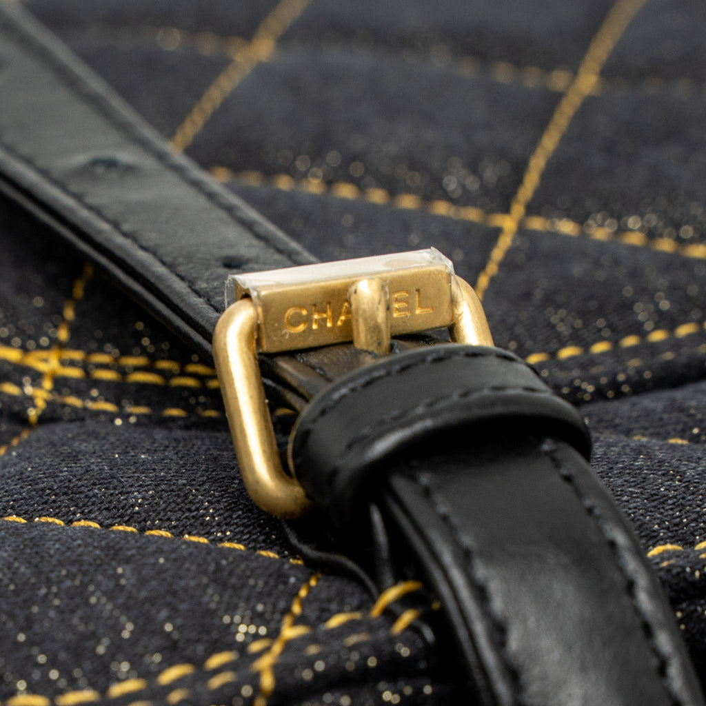 CHANEL 23S FLAP BACKPACK DENIM DARK BLUE BRUSHED GHW (MICROCHIP)