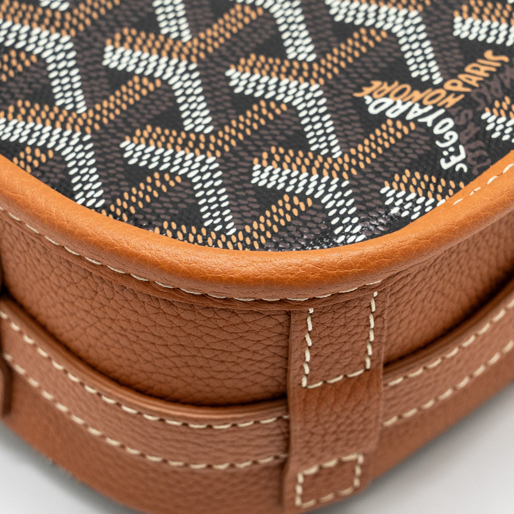 GOYARD BELVEDERE PM MESSENGER BAG GOYARDLINE CANVAS BROWN SHW
