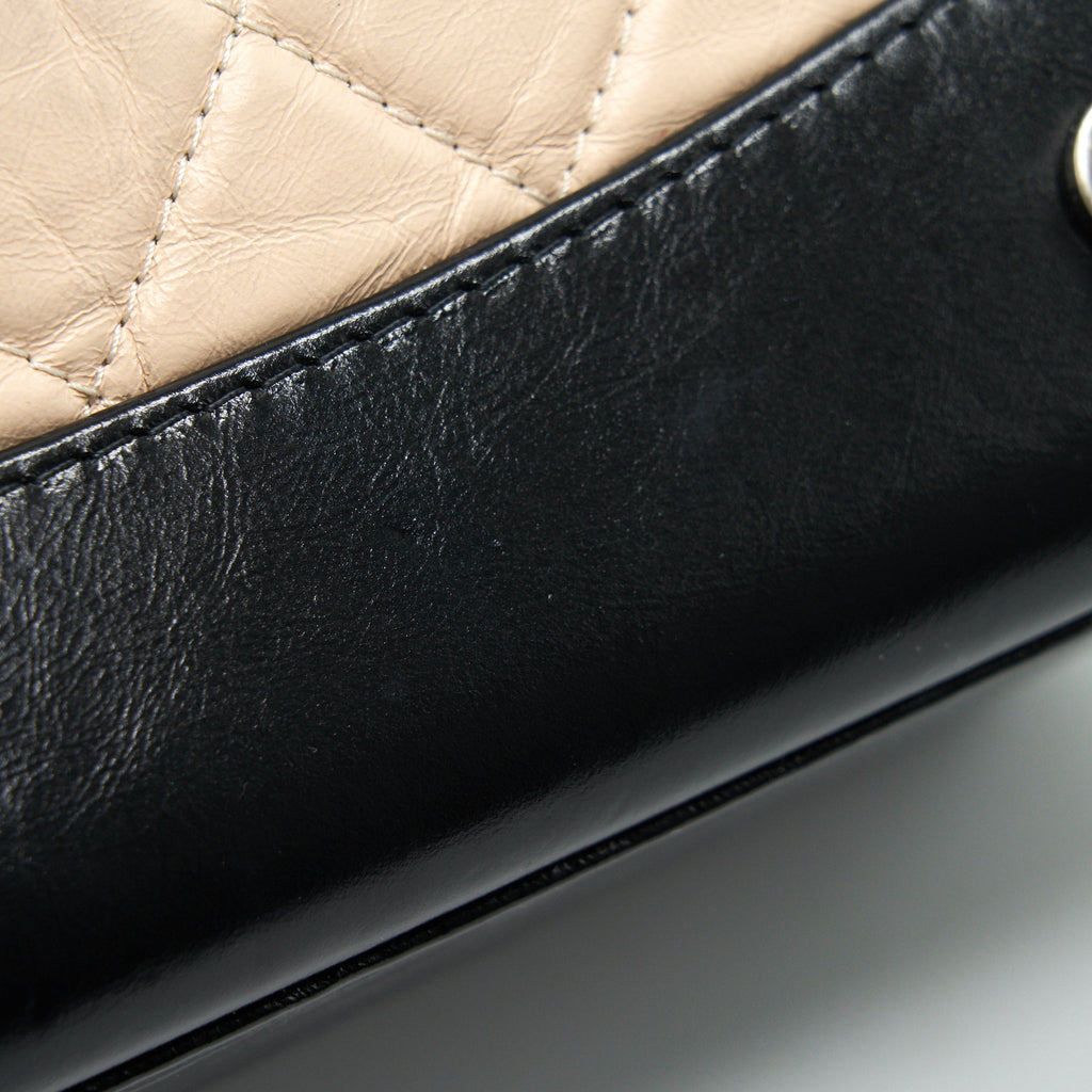 CHANEL GABRIELLE BACKPACK BEIGE/ BLACK DOUBLE COLOUR HARDWARE