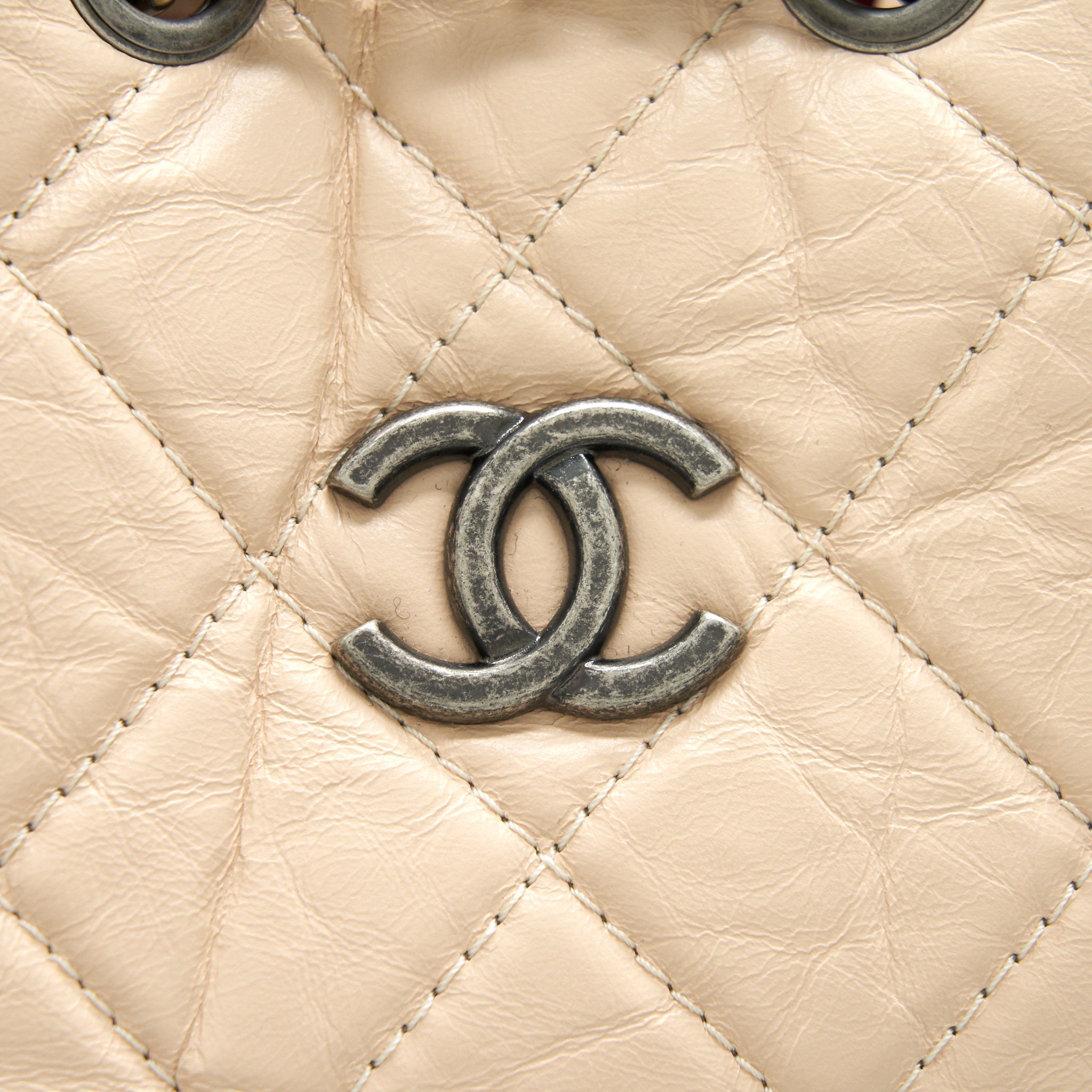 CHANEL GABRIELLE BACKPACK BEIGE/ BLACK DOUBLE COLOUR HARDWARE