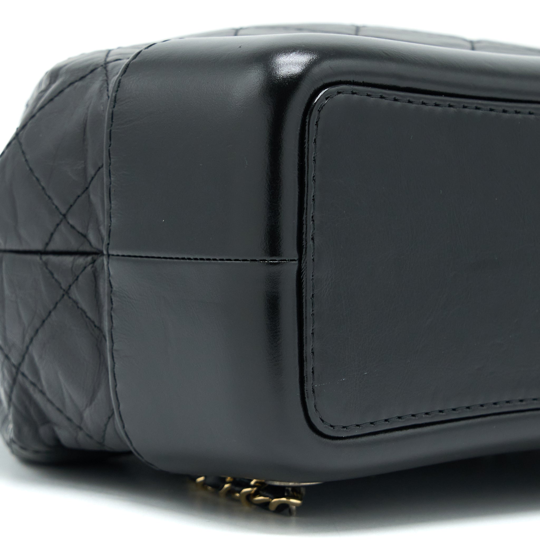 CHANEL SMALL GABRIELLE BACKPACK AGED CALFSKIN BLACK MULTICOLOUR HARDWARE