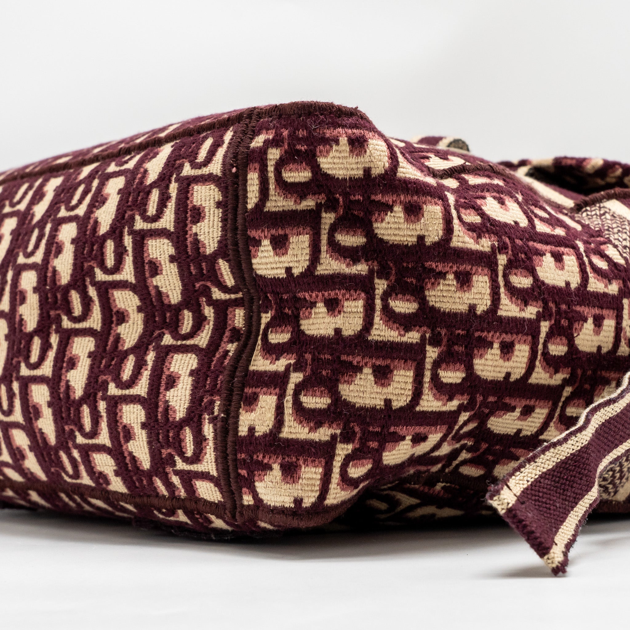 DIOR CROSSBODY MESSENGER BAG OBLIQUE CANVAS BURGUNDY/BEIGE SHW