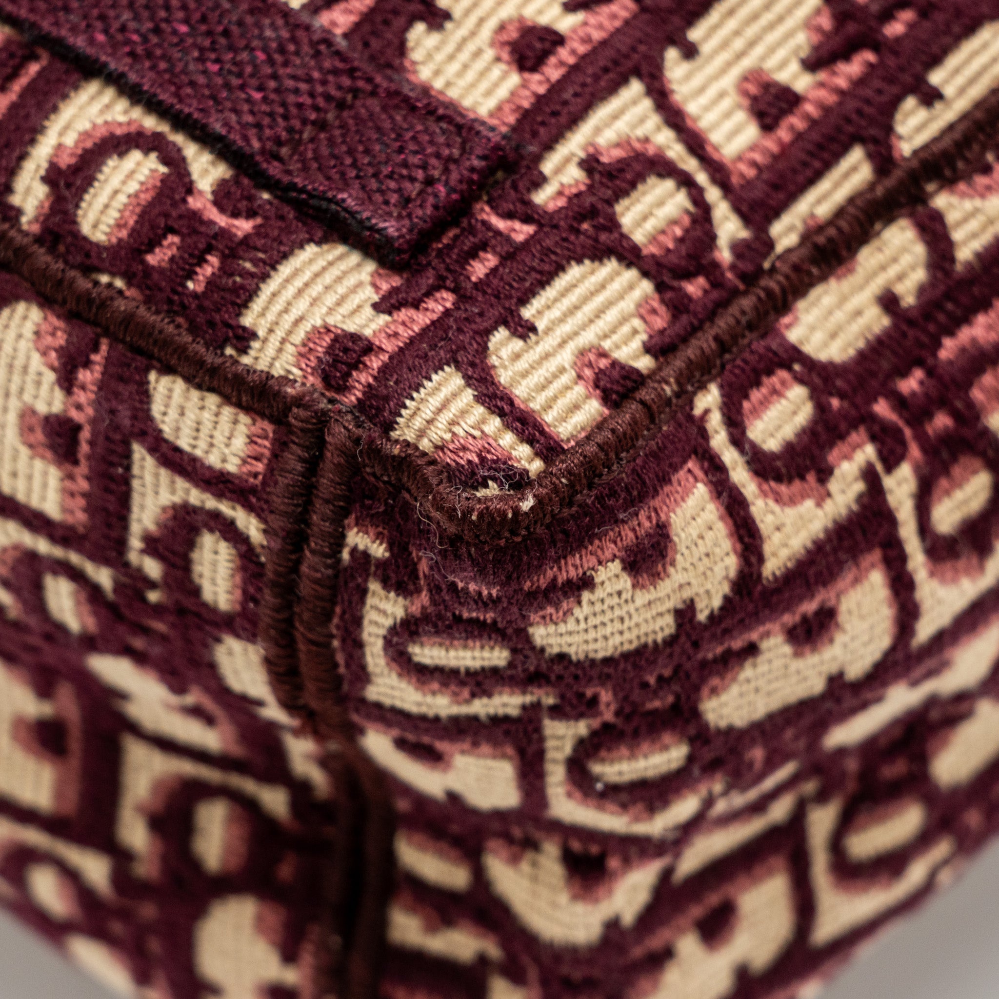 DIOR CROSSBODY MESSENGER BAG OBLIQUE CANVAS BURGUNDY/BEIGE SHW
