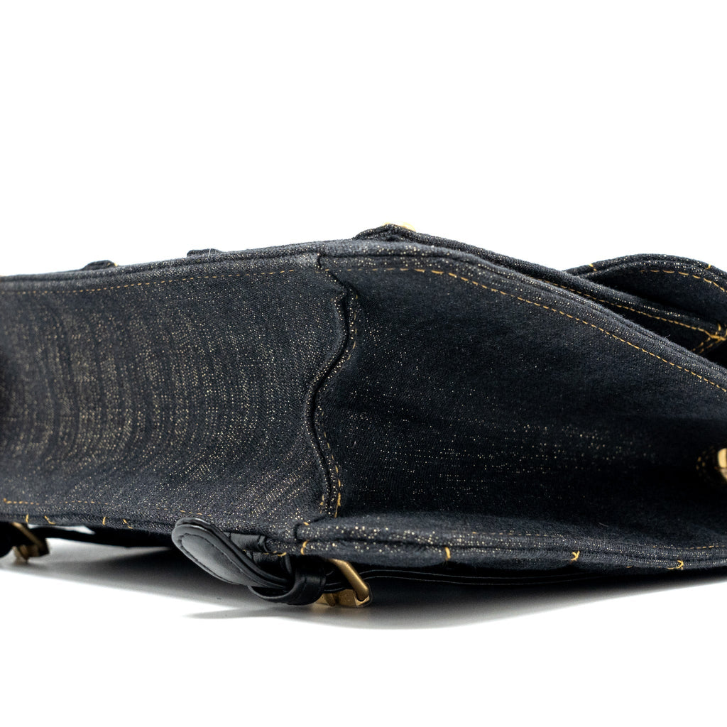 CHANEL 23S FLAP BACKPACK DENIM DARK BLUE BRUSHED GHW (MICROCHIP)
