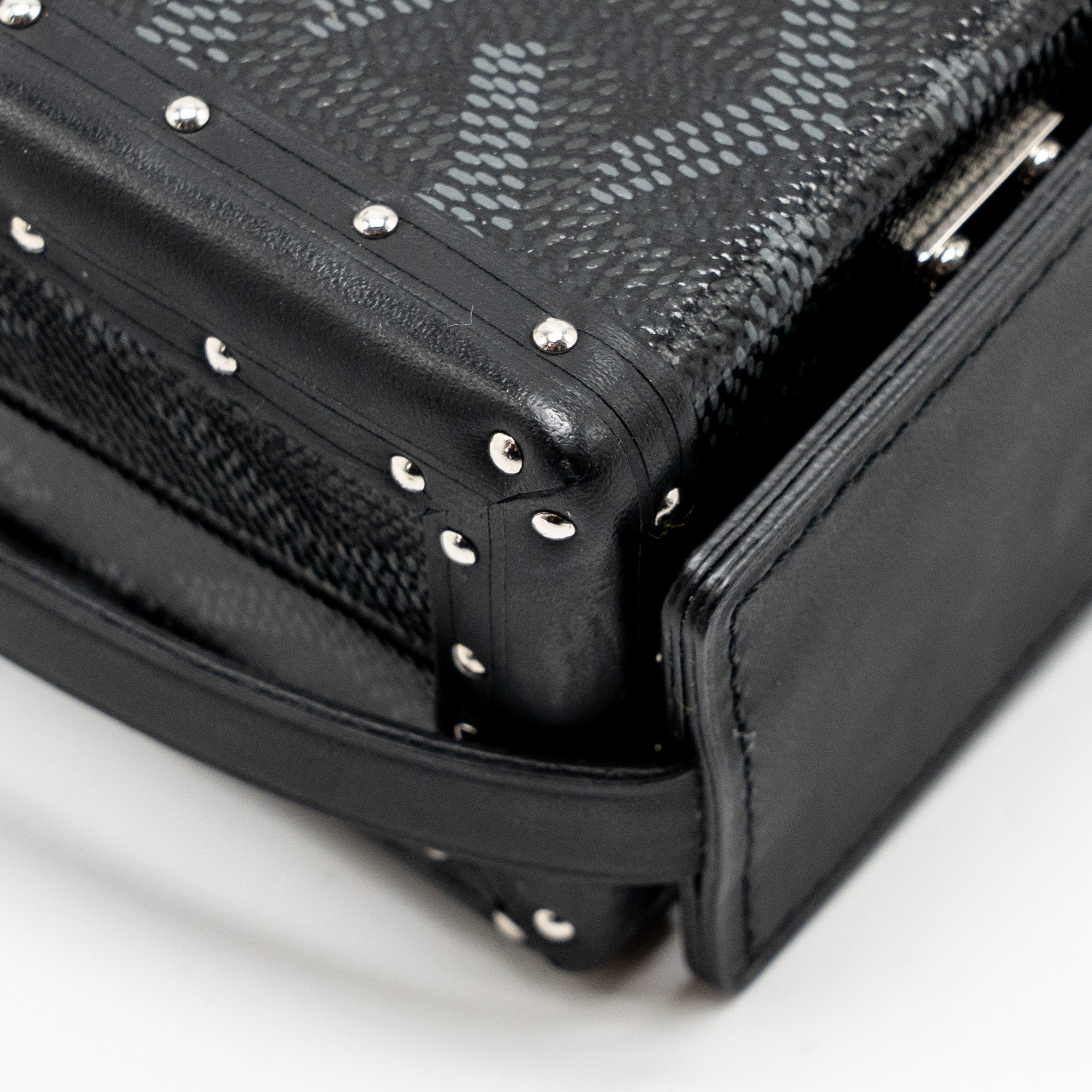 GOYARD MINAUDIERE TRUNK BAG GOYARDINE CANVAS BLACK SHW