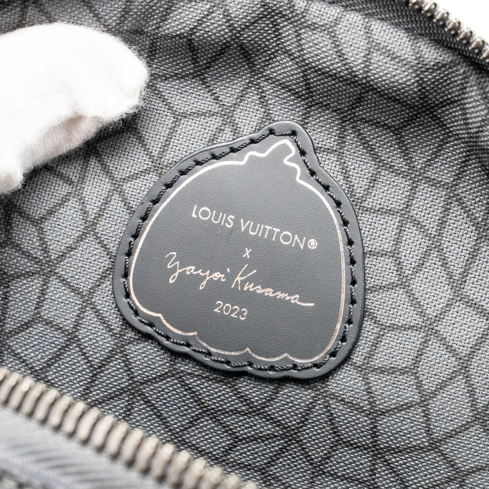 LOUIS VUITTON X YAYOI KUSAMA REVERSE MONOGRAM ECLIPSE MAXI BUMBAG CANVAS GREY/ MULTICOLOUR DARK SILVER HARDWARE