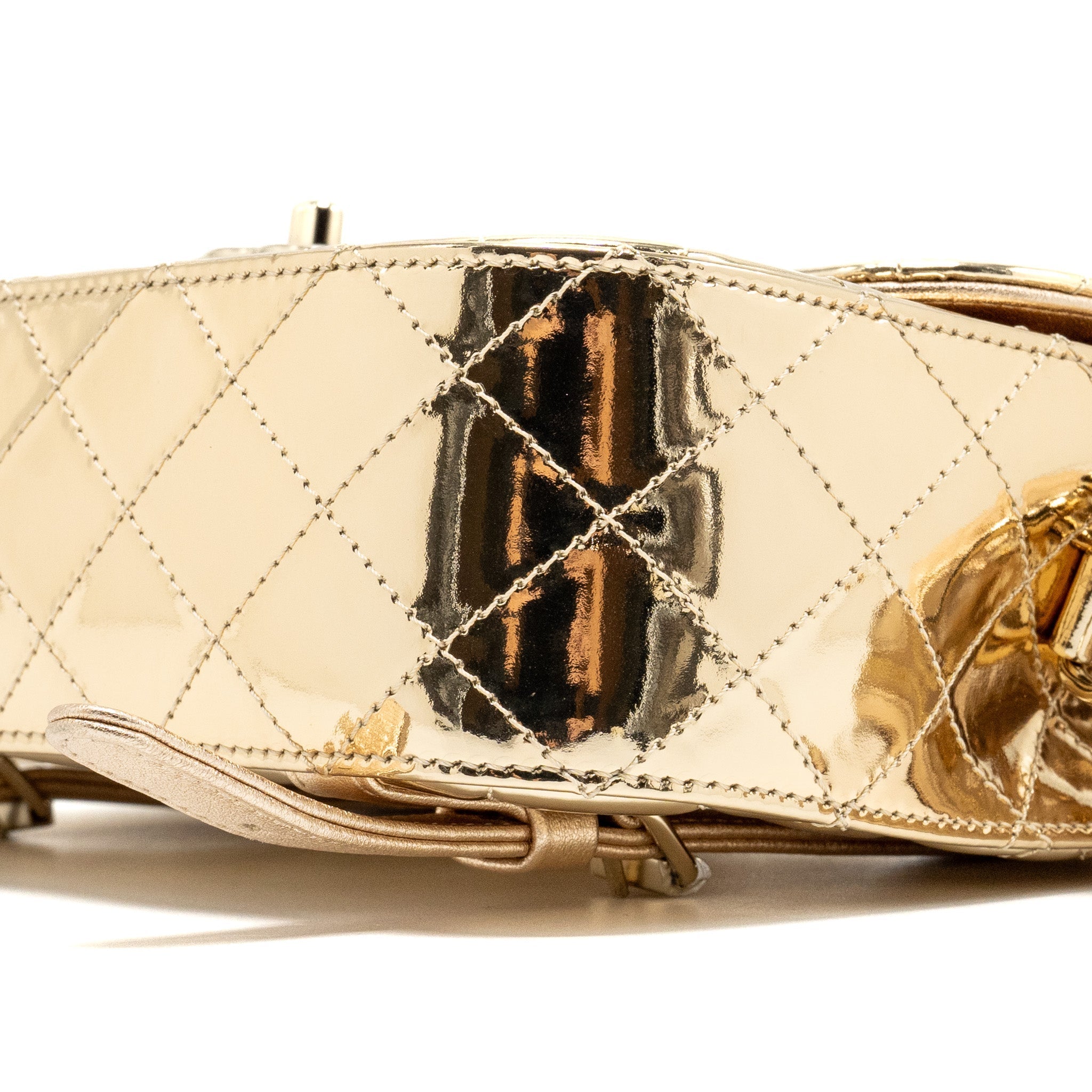 CHANEL 24C BACKPACK WITH STAR PATENT GOLD LGHW (MICROCHIP)