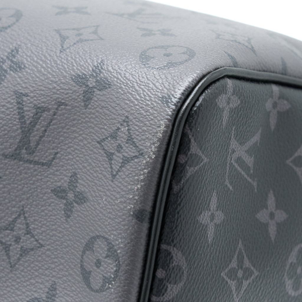 LOUIS VUITTON KEEPALL BANDOULIERE 50 MONOGRAM ECLIPSE CANVAS BLACK/GREY BLACK HARDWARE (NEW VERSION)
