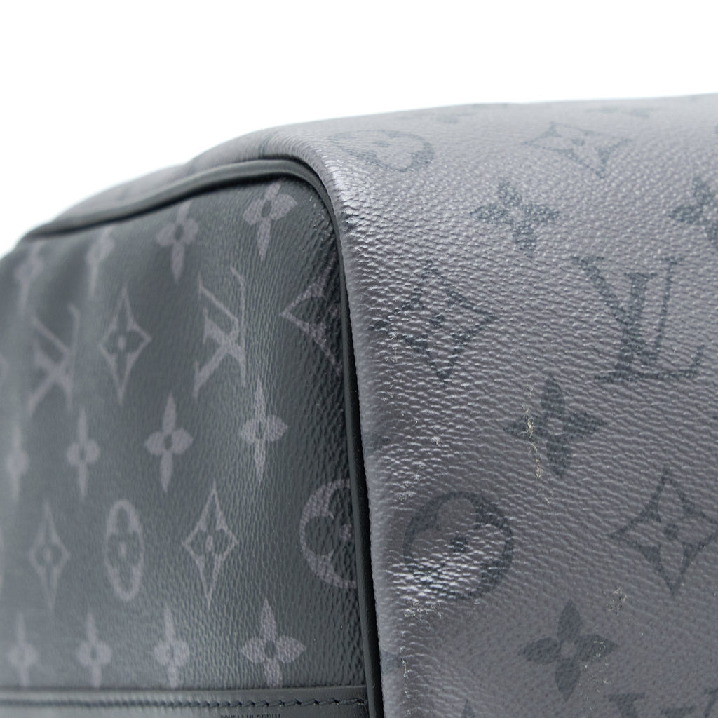 LOUIS VUITTON KEEPALL BANDOULIERE 50 MONOGRAM ECLIPSE CANVAS BLACK/GREY BLACK HARDWARE (NEW VERSION)