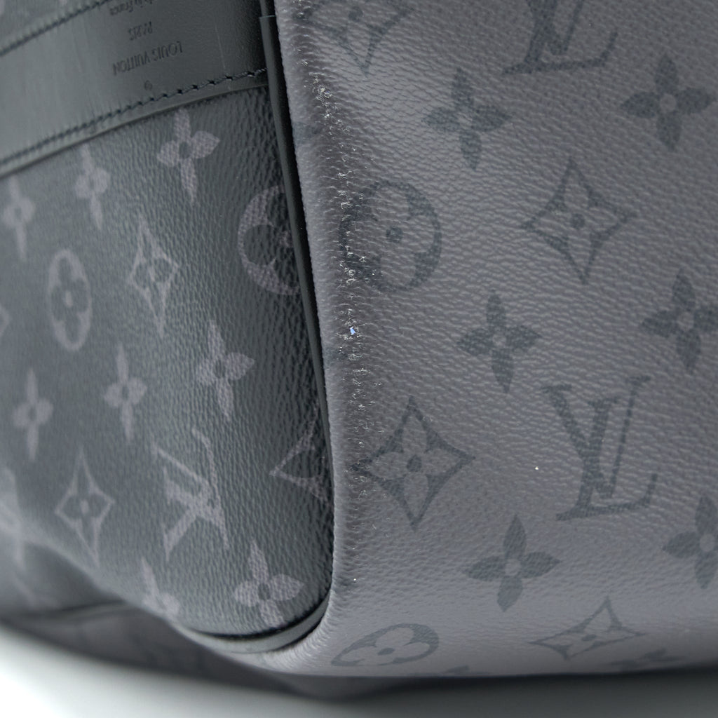 LOUIS VUITTON KEEPALL BANDOULIERE 50 MONOGRAM ECLIPSE CANVAS BLACK/GREY BLACK HARDWARE (NEW VERSION)