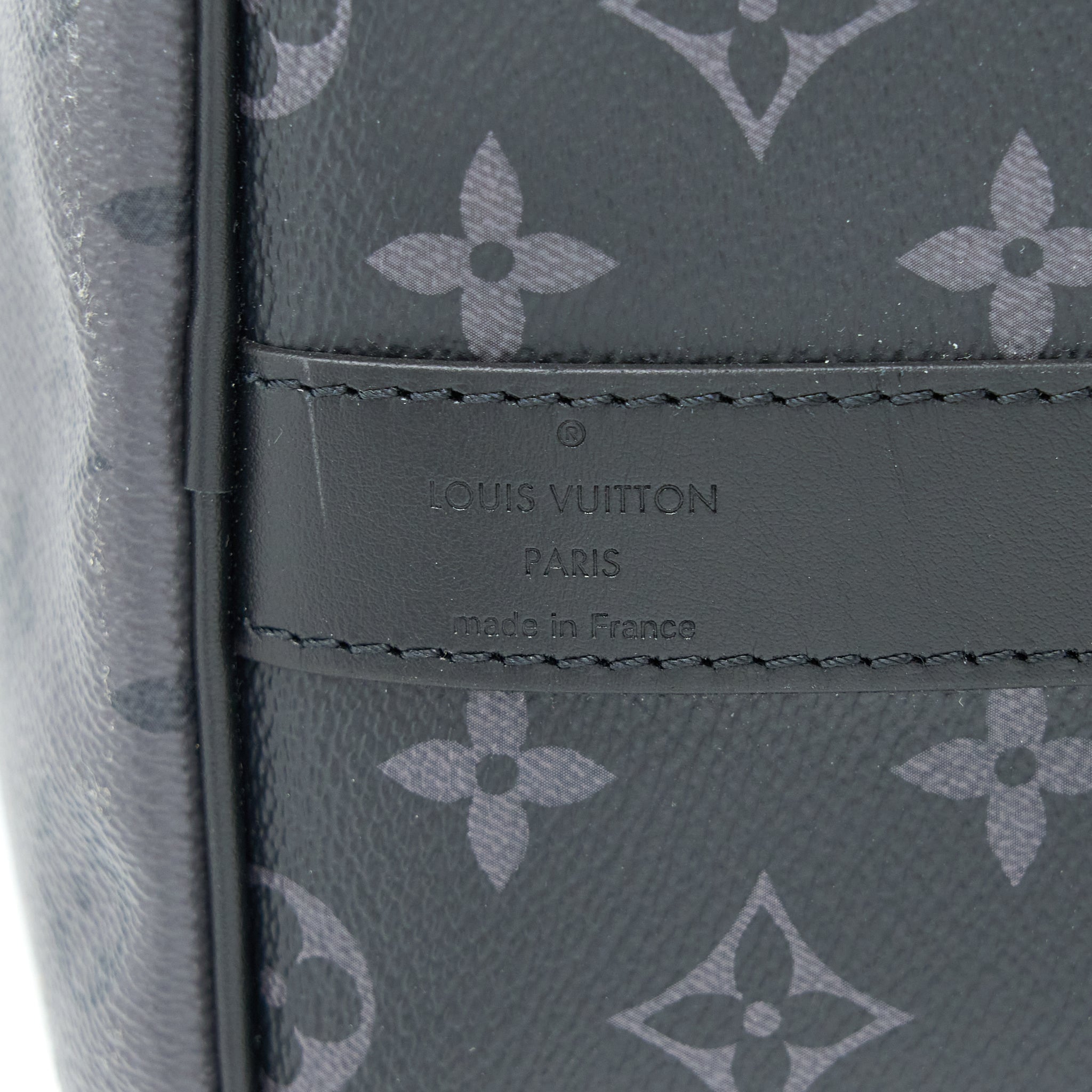 LOUIS VUITTON KEEPALL BANDOULIERE 50 MONOGRAM ECLIPSE CANVAS BLACK/GREY BLACK HARDWARE (NEW VERSION)