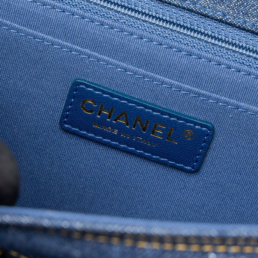 CHANEL 23S FLAP BACKPACK DENIM BLUE BRUSHED GHW (MICROCHIP)