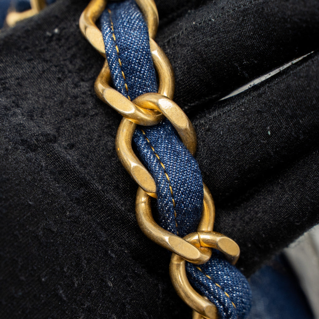 CHANEL 23S FLAP BACKPACK DENIM BLUE BRUSHED GHW (MICROCHIP)
