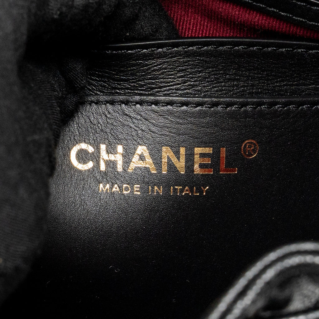 CHANEL QUILTED MINI BACKPACK CAVIAR BLACK LGHW (MICROCHIP)