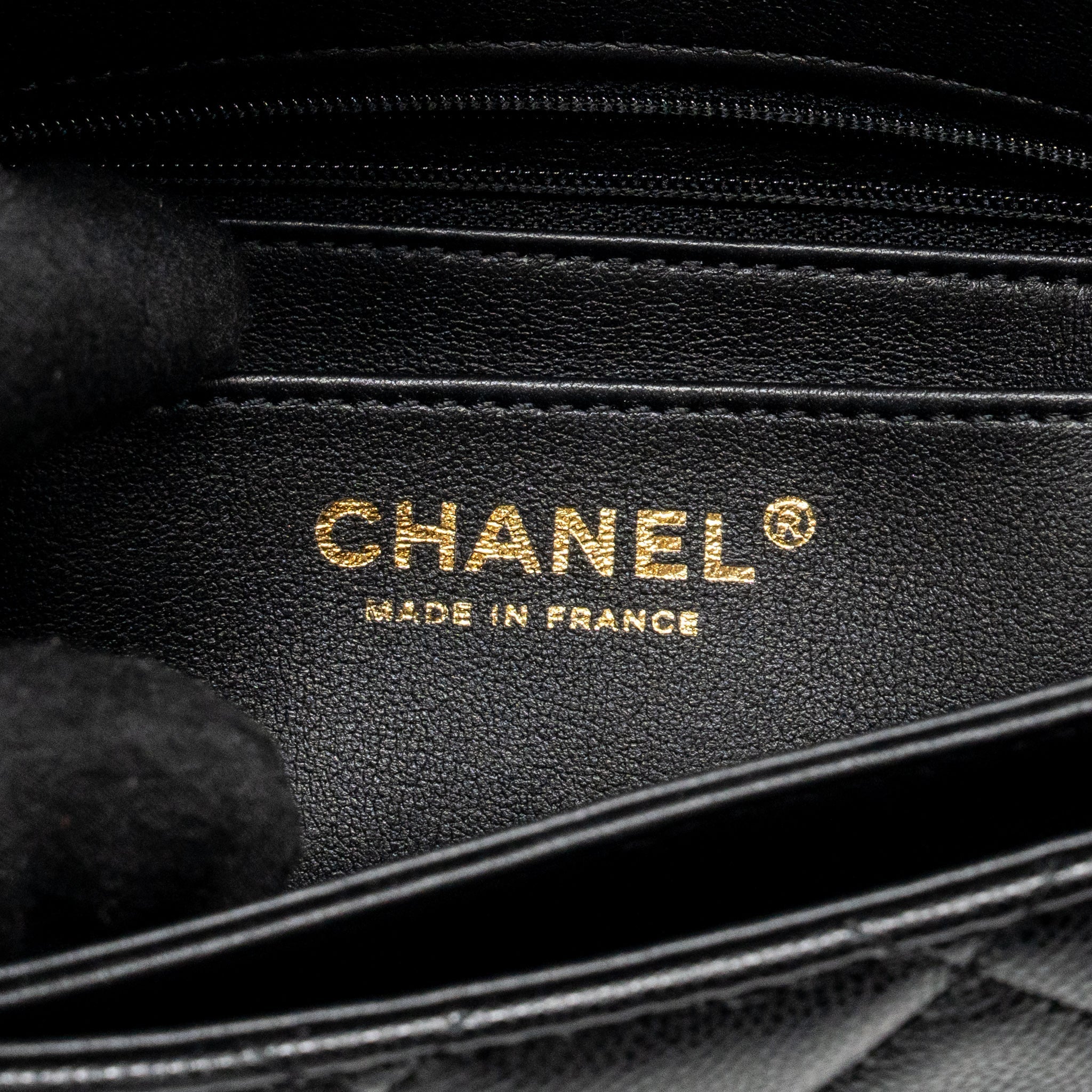 CHANEL 24K TOP HANDLE MESSENGER BAG WITH REMOVABLE CHAIN CAVIAR BLACK GHW(MICROCHIP)