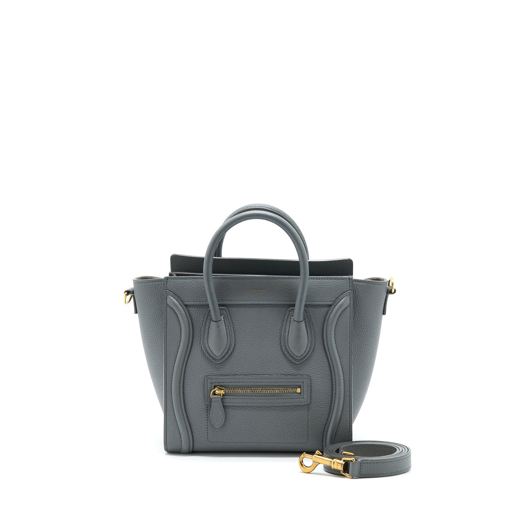 CELINE NANO LUGGAGE BAG GREY GHW