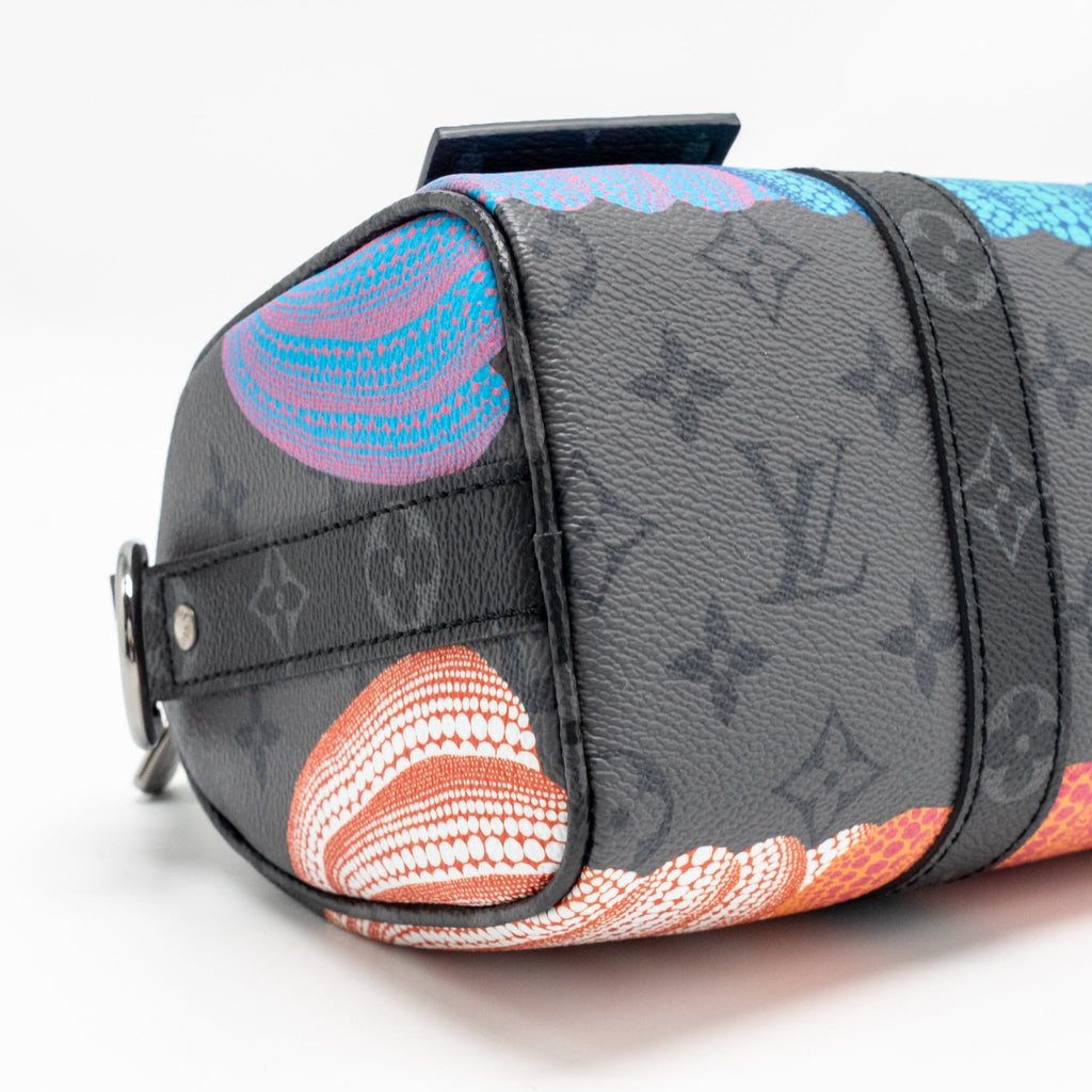 LOUIS VUITTON X YAYOI KUSAMA KEEPALL BANDOULIERE 25 PUMPKIN MULTICOLOURED MONOGRAM CANVAS SHW