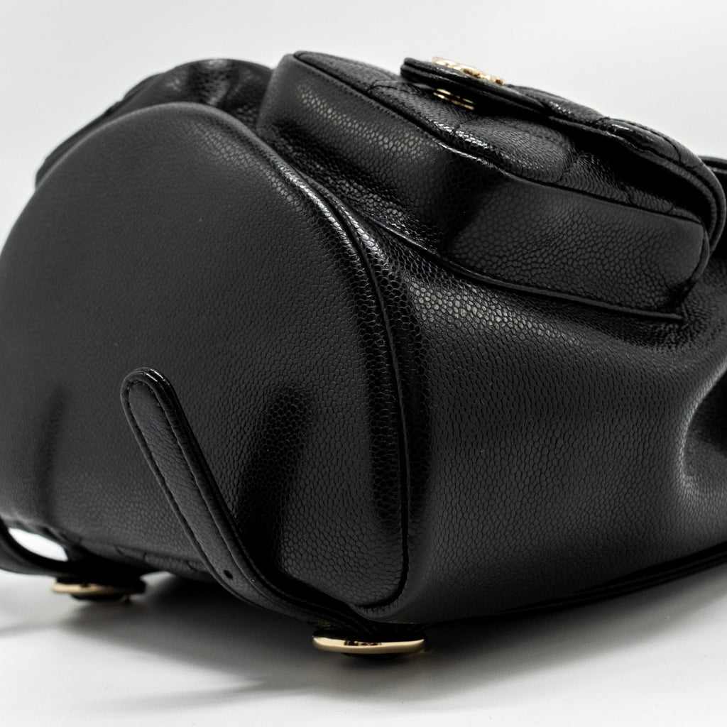 CHANEL TRIPLE PACK DUMA BACKPACK CAVIAR BLACK LGHW (MICROCHIP)