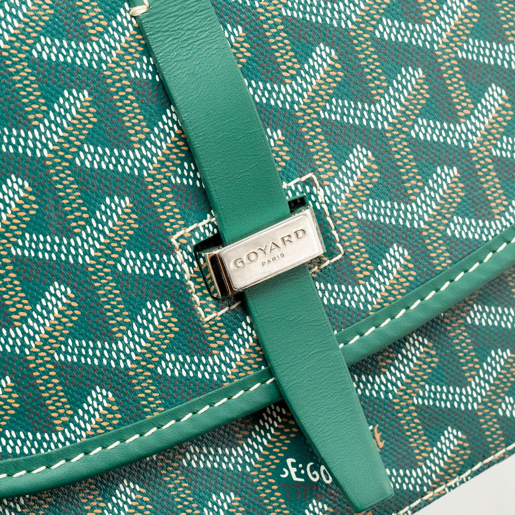 GOYARD BELVEDERE PM MESSENGER BAG GOYARDLINE CANVAS GREEN SHW