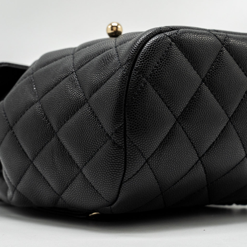 CHANEL 23S QUILTED MINI BACKPACK CAVIAR BLACK LGHW (MICROCHIP)